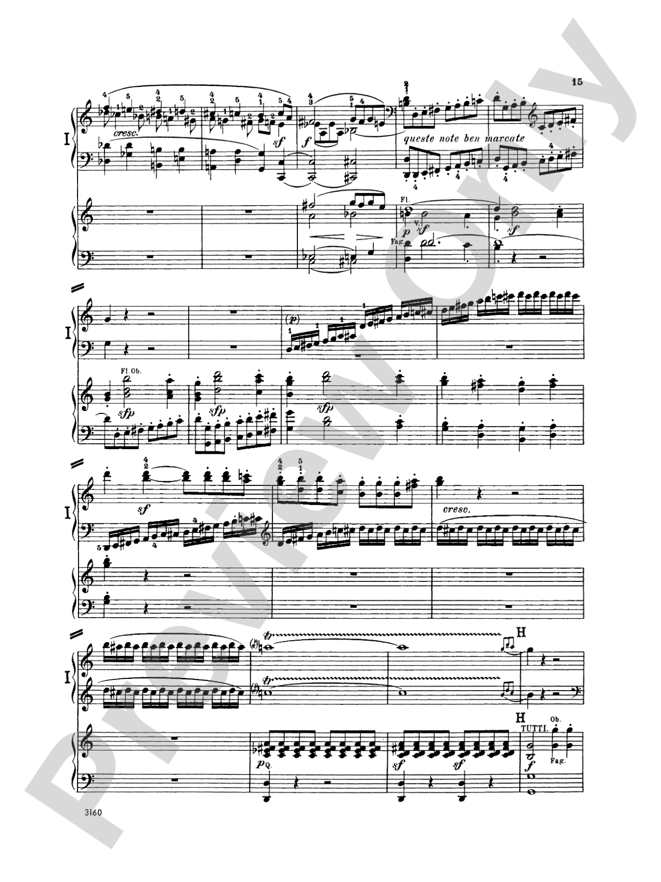Beethoven: Piano Concerto No. 1 in C Major, Opus 15: Piano Duo (2 Pianos, 4 Hands) Book (2 copies required)