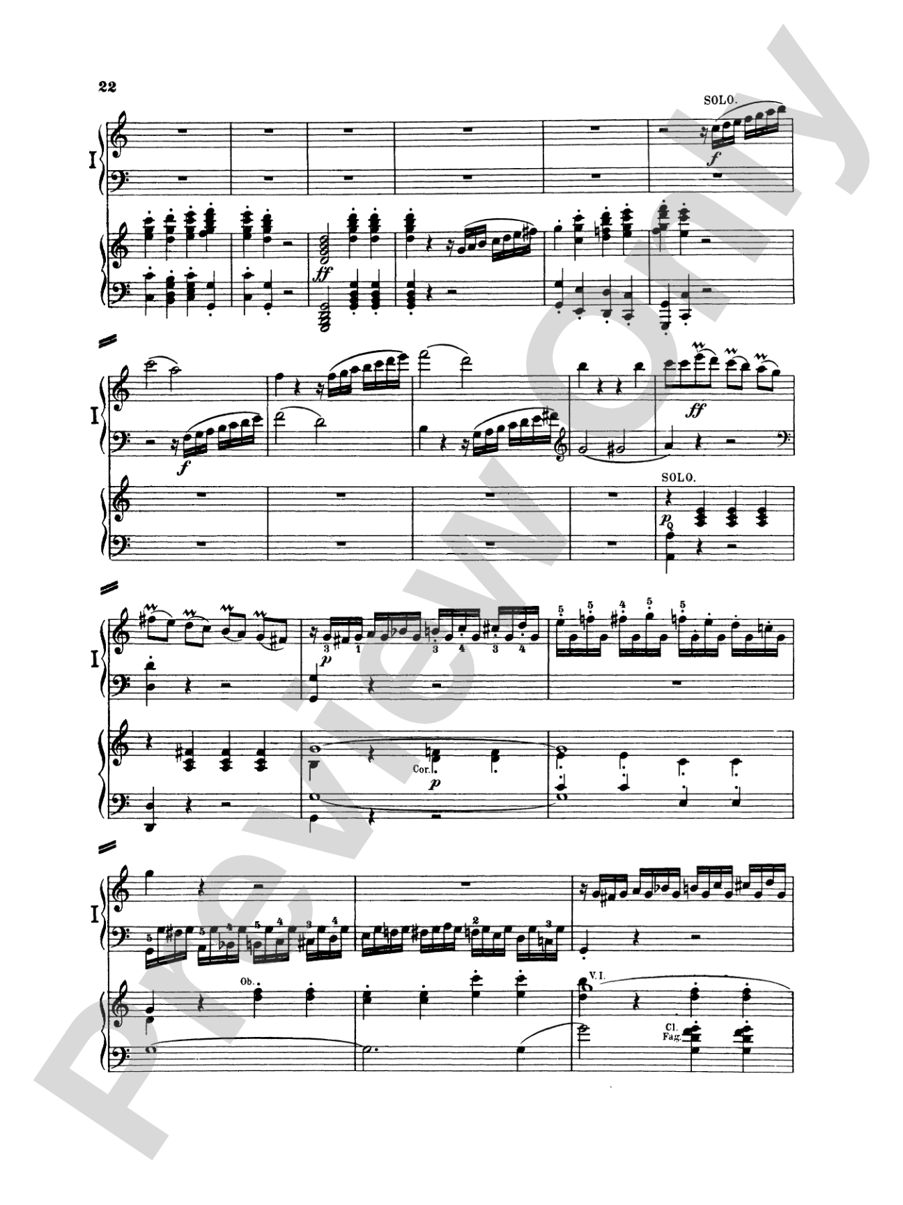 Beethoven: Piano Concerto No. 1 in C Major, Opus 15: Piano Duo (2 Pianos, 4 Hands) Book (2 copies required)