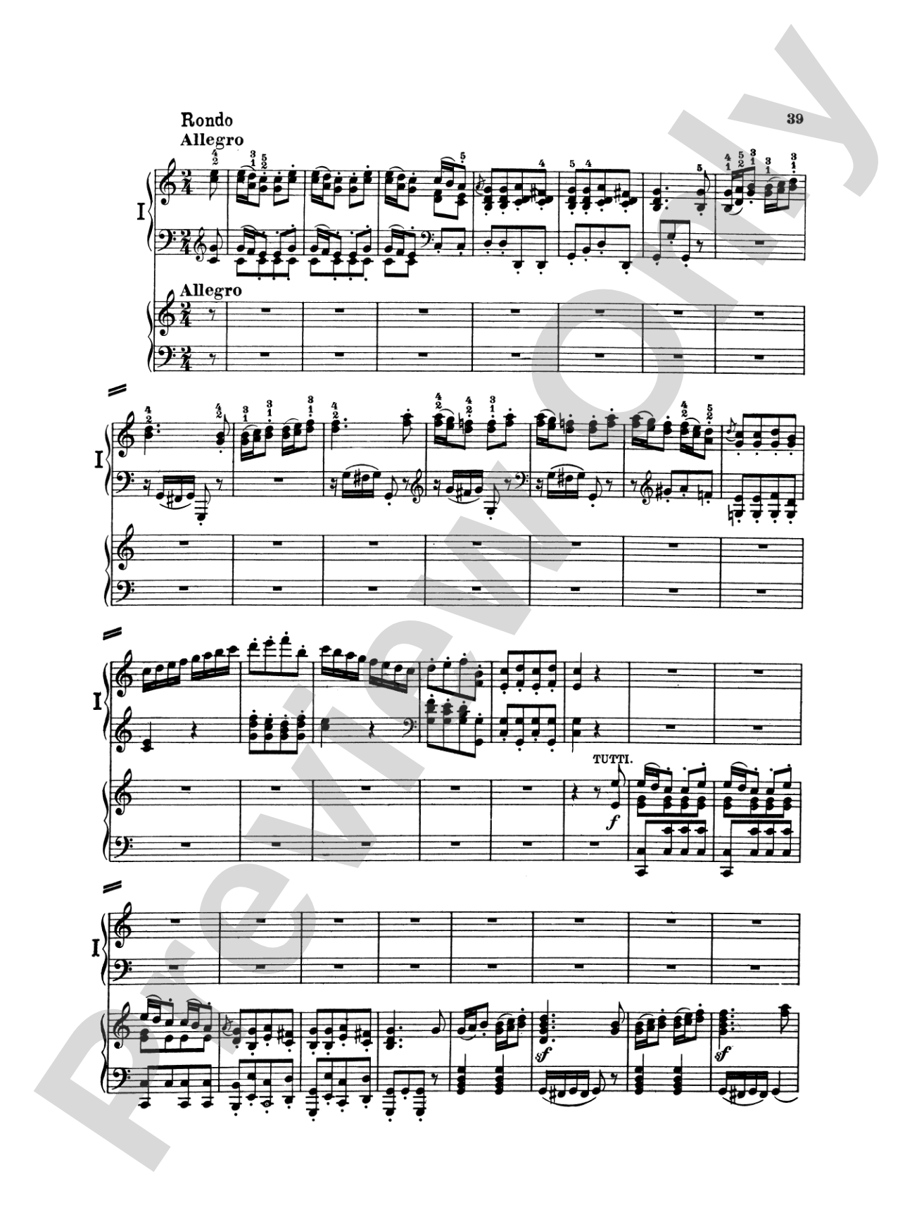 Beethoven: Piano Concerto No. 1 in C Major, Opus 15: Piano Duo (2 Pianos, 4 Hands) Book (2 copies required)