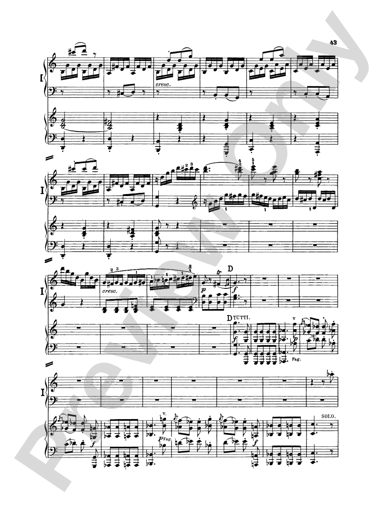 Beethoven: Piano Concerto No. 1 in C Major, Opus 15: Piano Duo (2 Pianos, 4 Hands) Book (2 copies required)