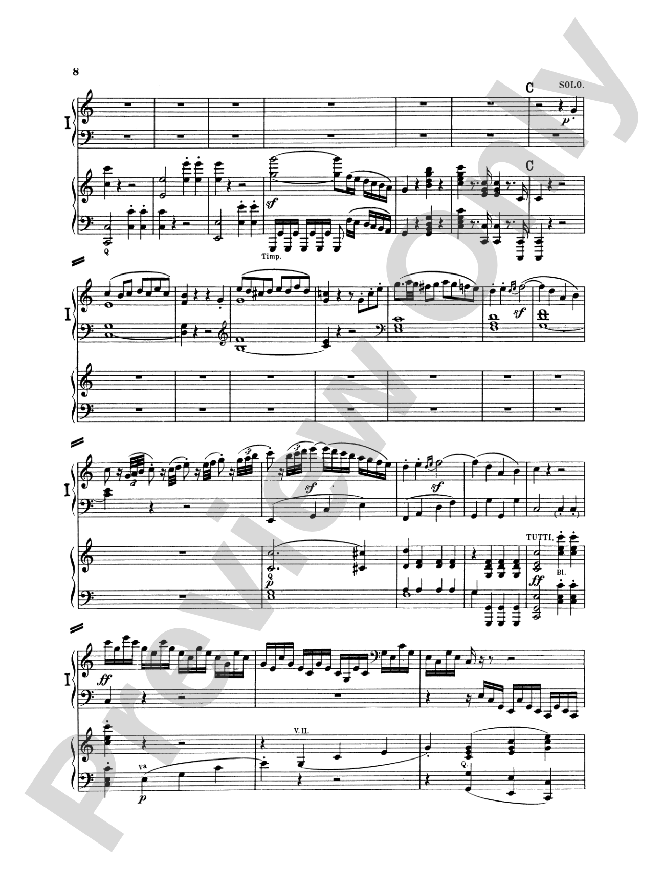 Beethoven: Piano Concerto No. 1 in C Major, Opus 15: Piano Duo (2 Pianos, 4 Hands) Book (2 copies required)