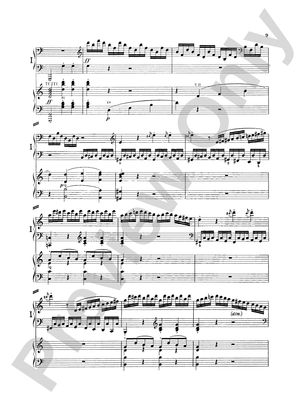 Beethoven: Piano Concerto No. 1 in C Major, Opus 15: Piano Duo (2 Pianos, 4 Hands) Book (2 copies required)