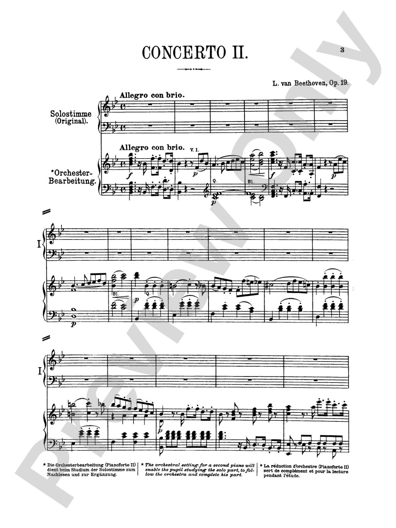 Beethoven: Piano Concerto No. 2 in B flat Major, Opus 19: Piano Duo (2 Pianos, 4 Hands) Book (2 copies required)