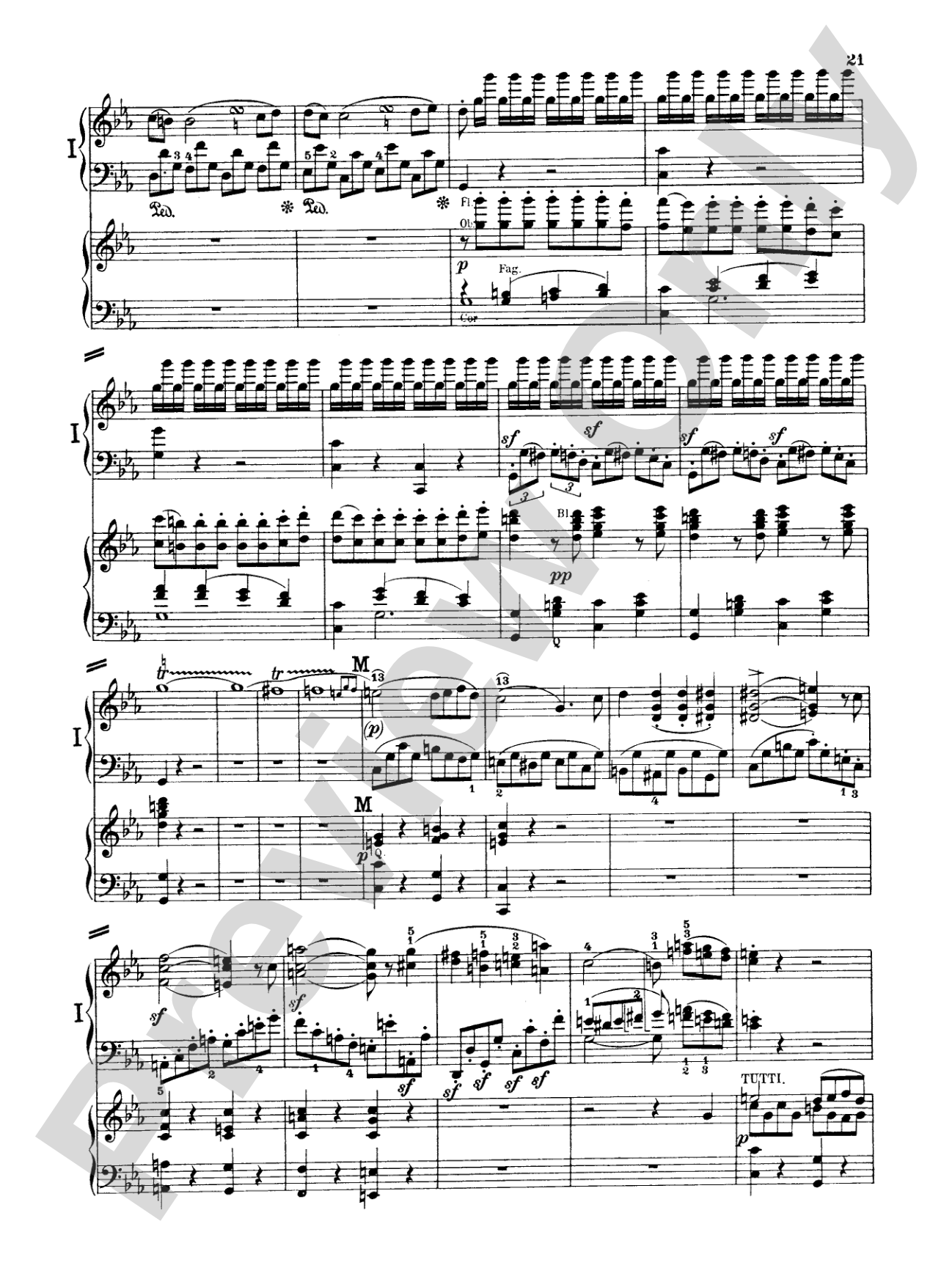 Beethoven: Piano Concerto No. 3 in C Minor, Opus 37: Piano Duo (2 Pianos, 4 Hands) Book (2 copies required)