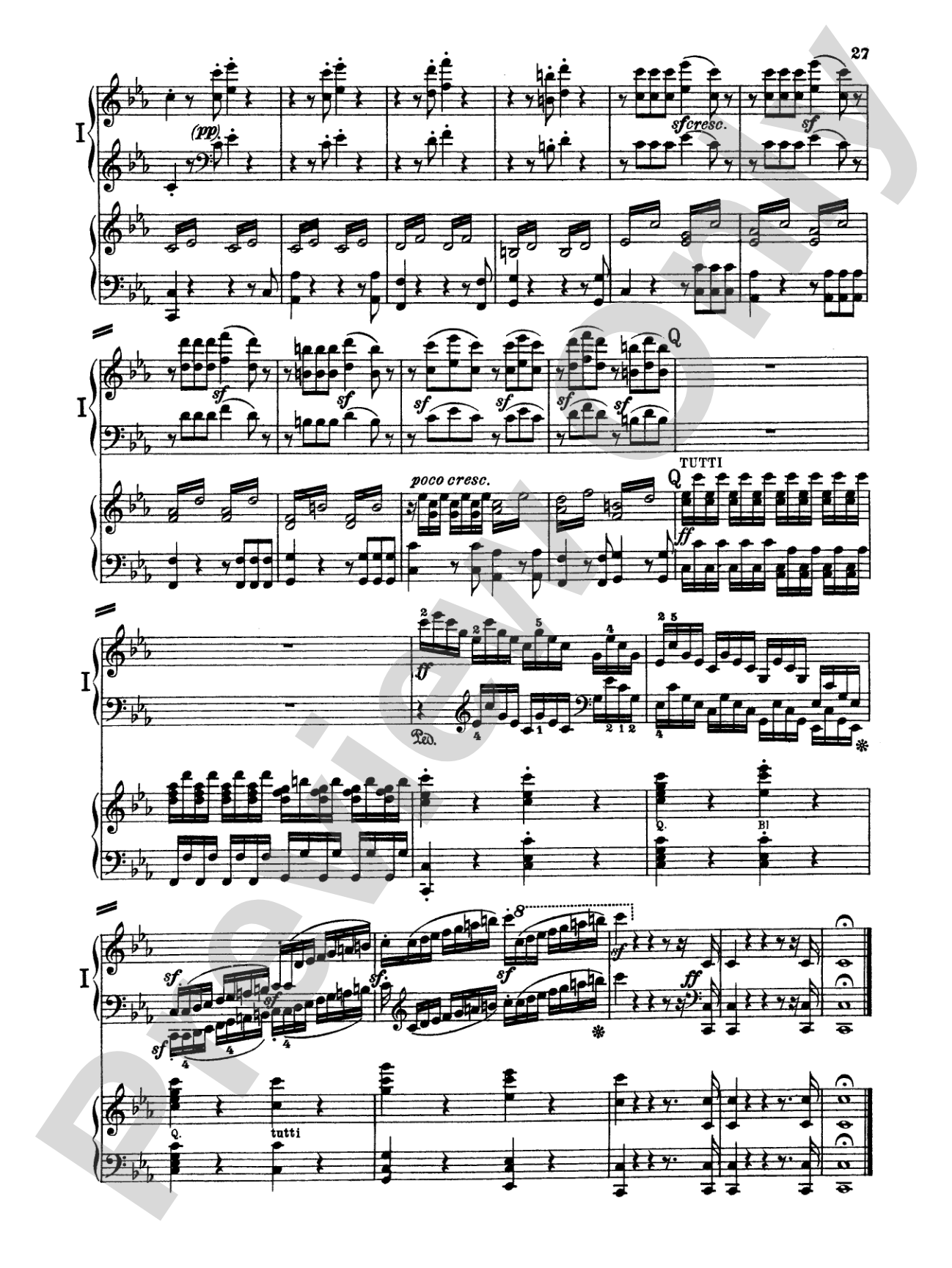 Beethoven: Piano Concerto No. 3 in C Minor, Opus 37: Piano Duo (2 Pianos, 4 Hands) Book (2 copies required)