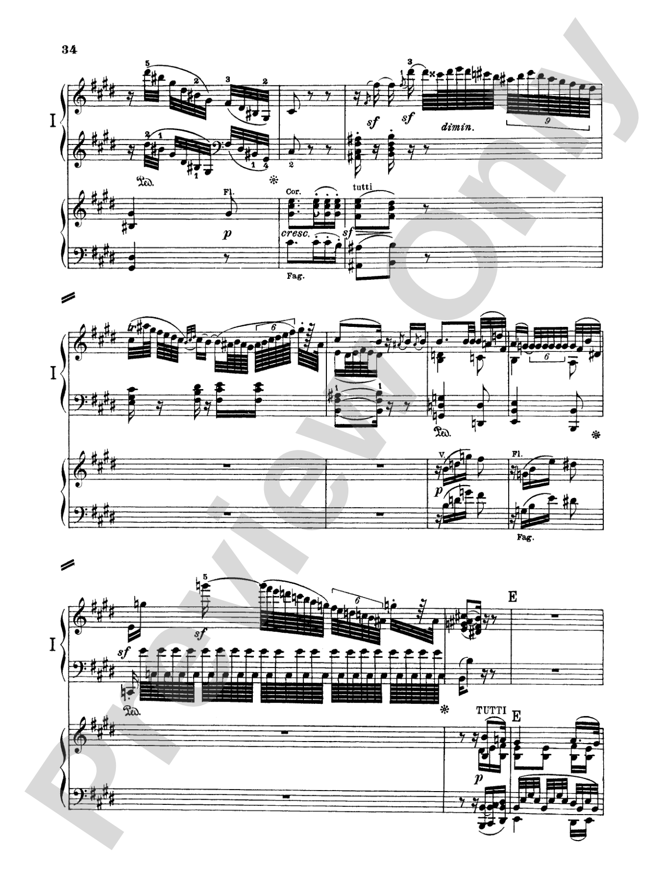 Beethoven: Piano Concerto No. 3 in C Minor, Opus 37: Piano Duo (2 Pianos, 4 Hands) Book (2 copies required)