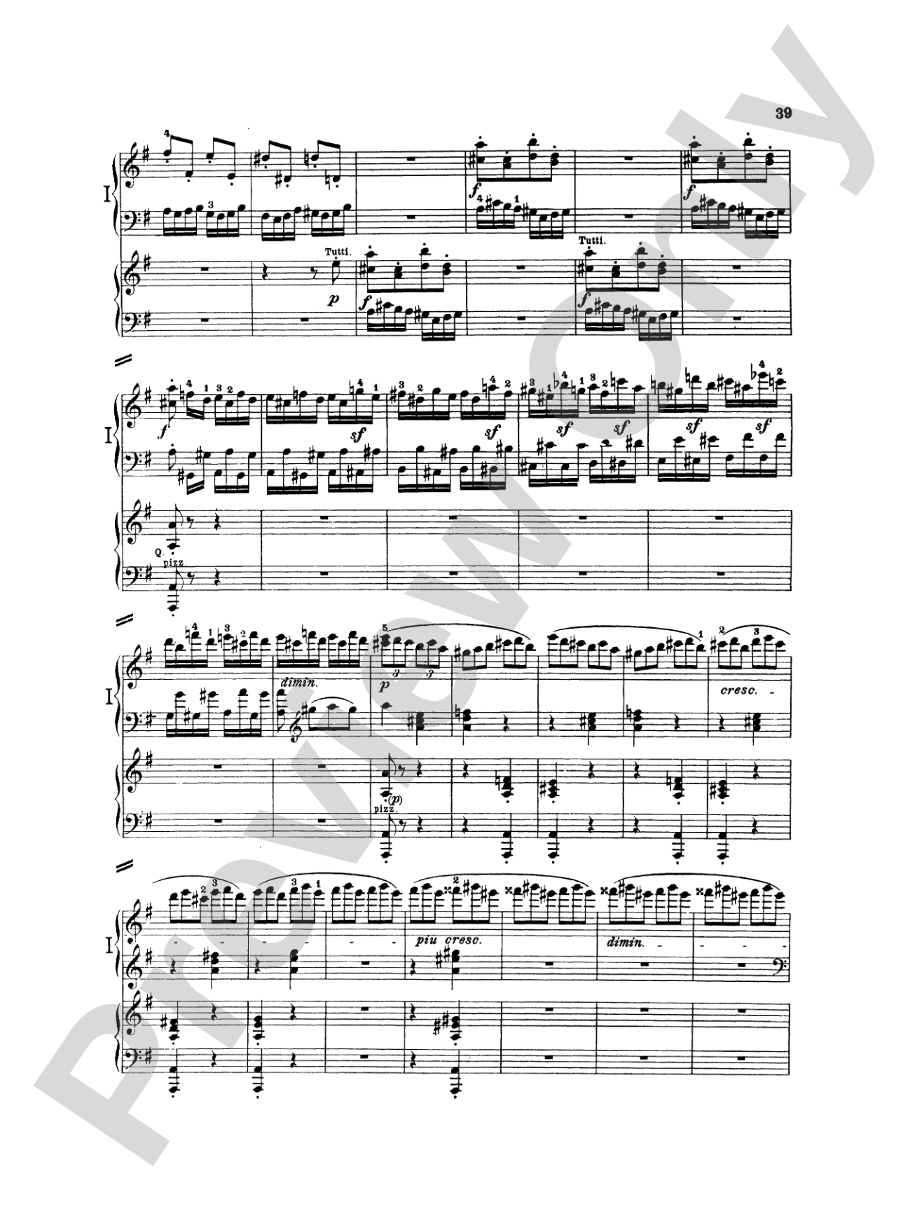 Beethoven: Piano Concerto No. 4 in G Major, Opus 58: Piano Duo (2 Pianos, 4 Hands) Book (2 copies required)