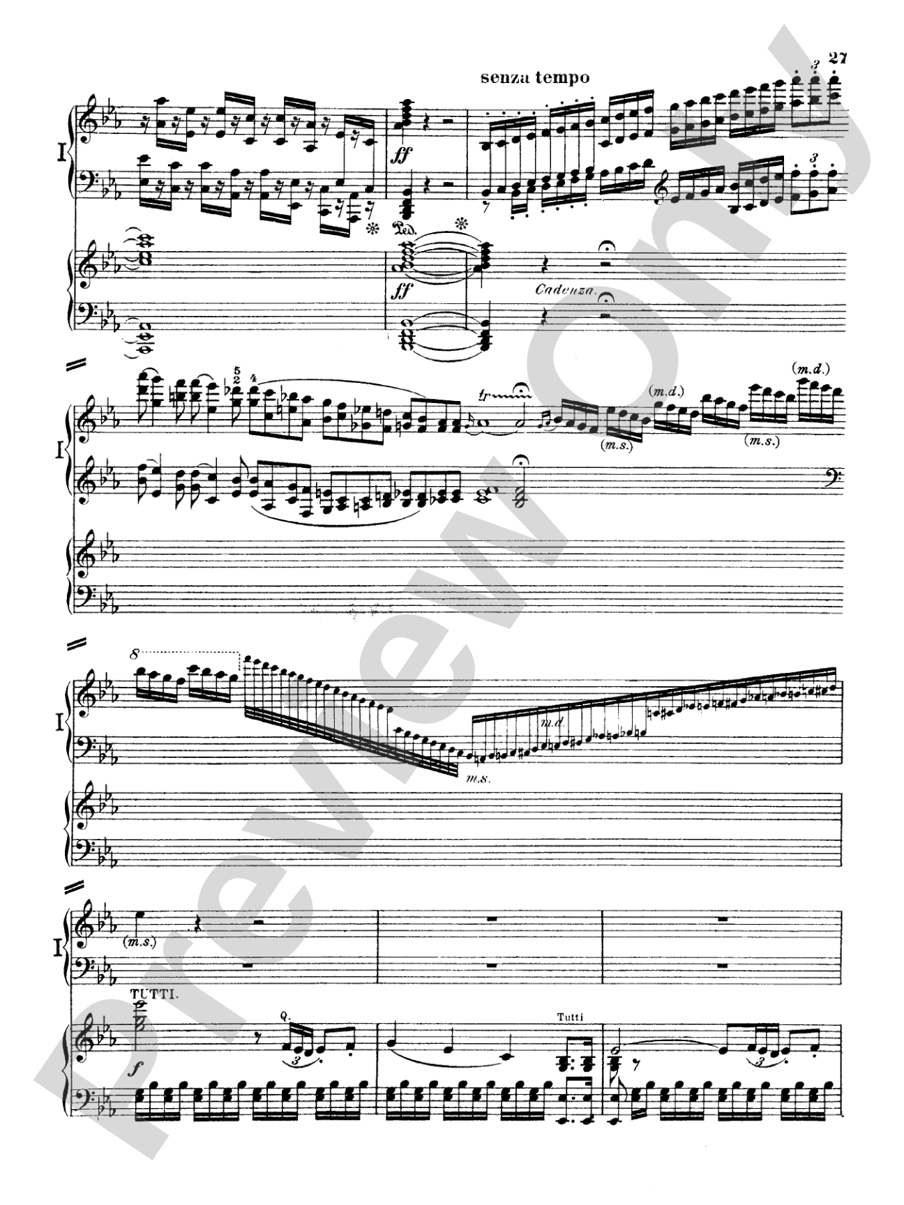 Beethoven: Piano Concerto No. 5 in E flat Major, Opus 73: Piano Duo (2 Pianos, 4 Hands) Book (2 copies required)