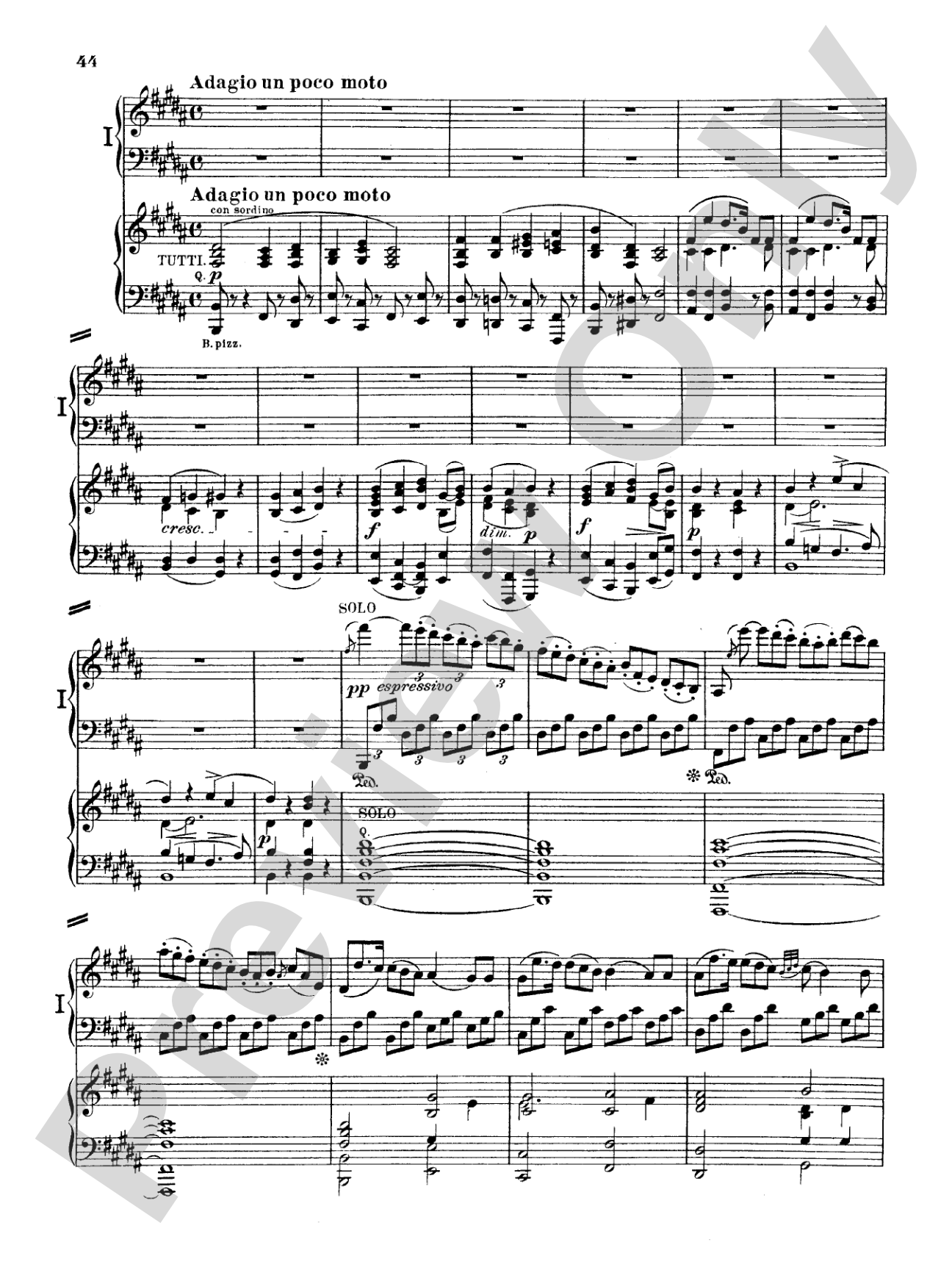 Beethoven: Piano Concerto No. 5 in E flat Major, Opus 73: Piano Duo (2 Pianos, 4 Hands) Book (2 copies required)