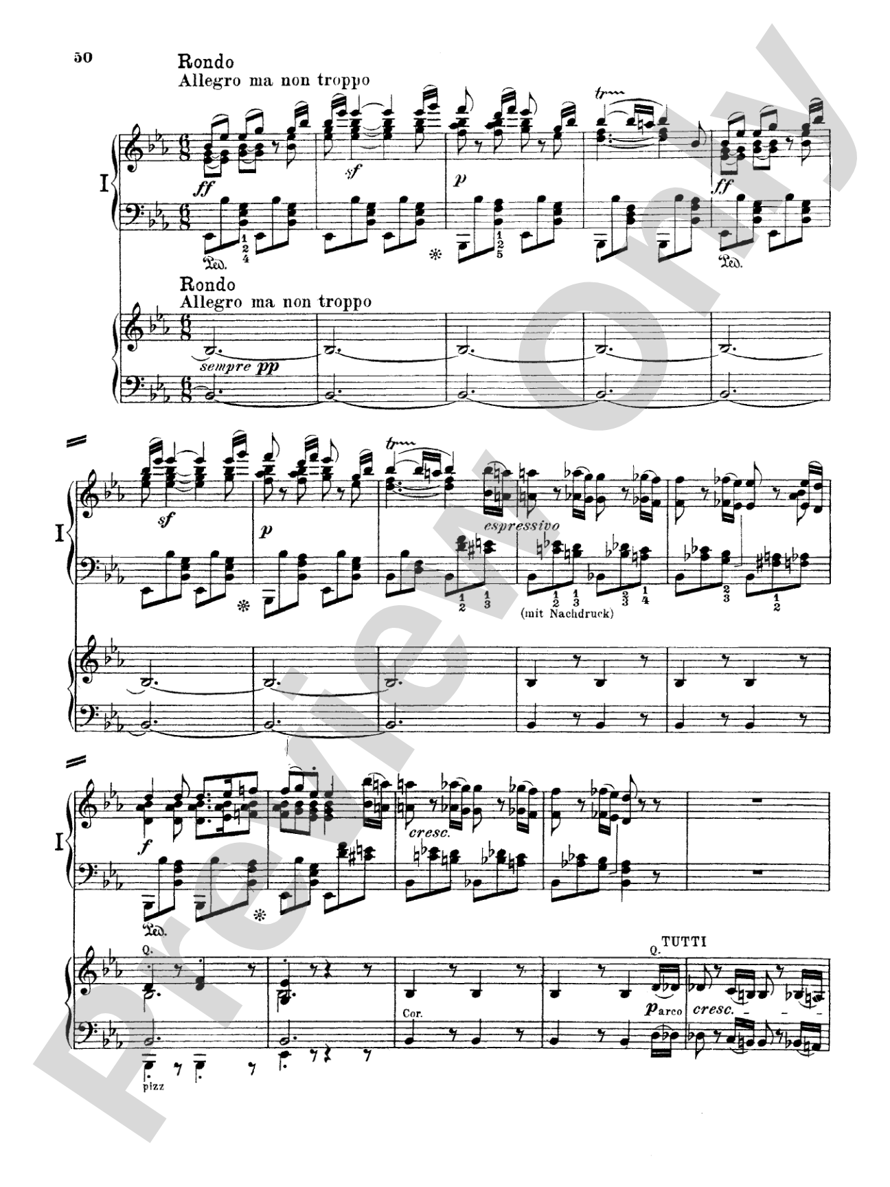 Beethoven: Piano Concerto No. 5 in E flat Major, Opus 73: Piano Duo (2 Pianos, 4 Hands) Book (2 copies required)