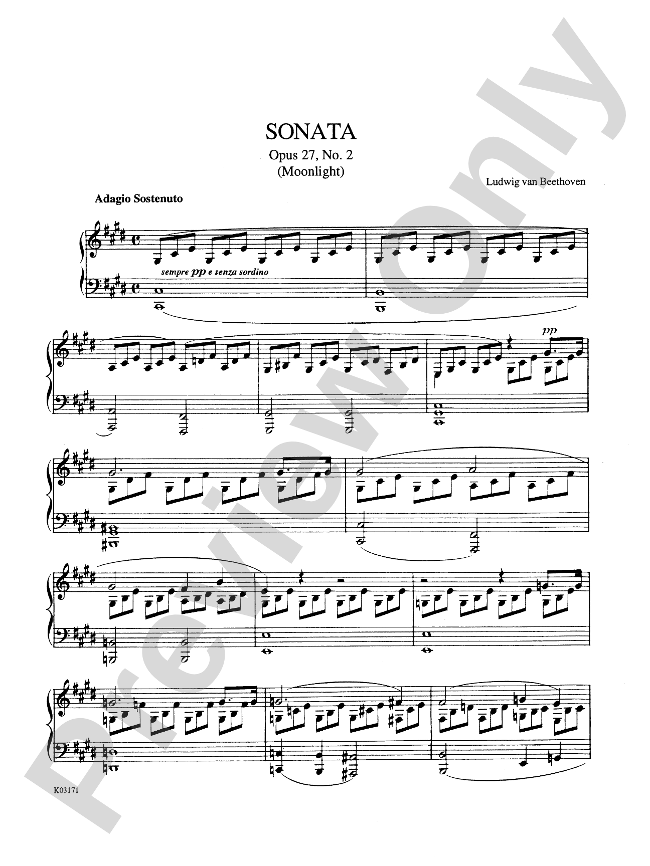Beethoven: Sonata No. 14 in C-Sharp Minor, Op. 27, No. 2, "Moonlight": Piano