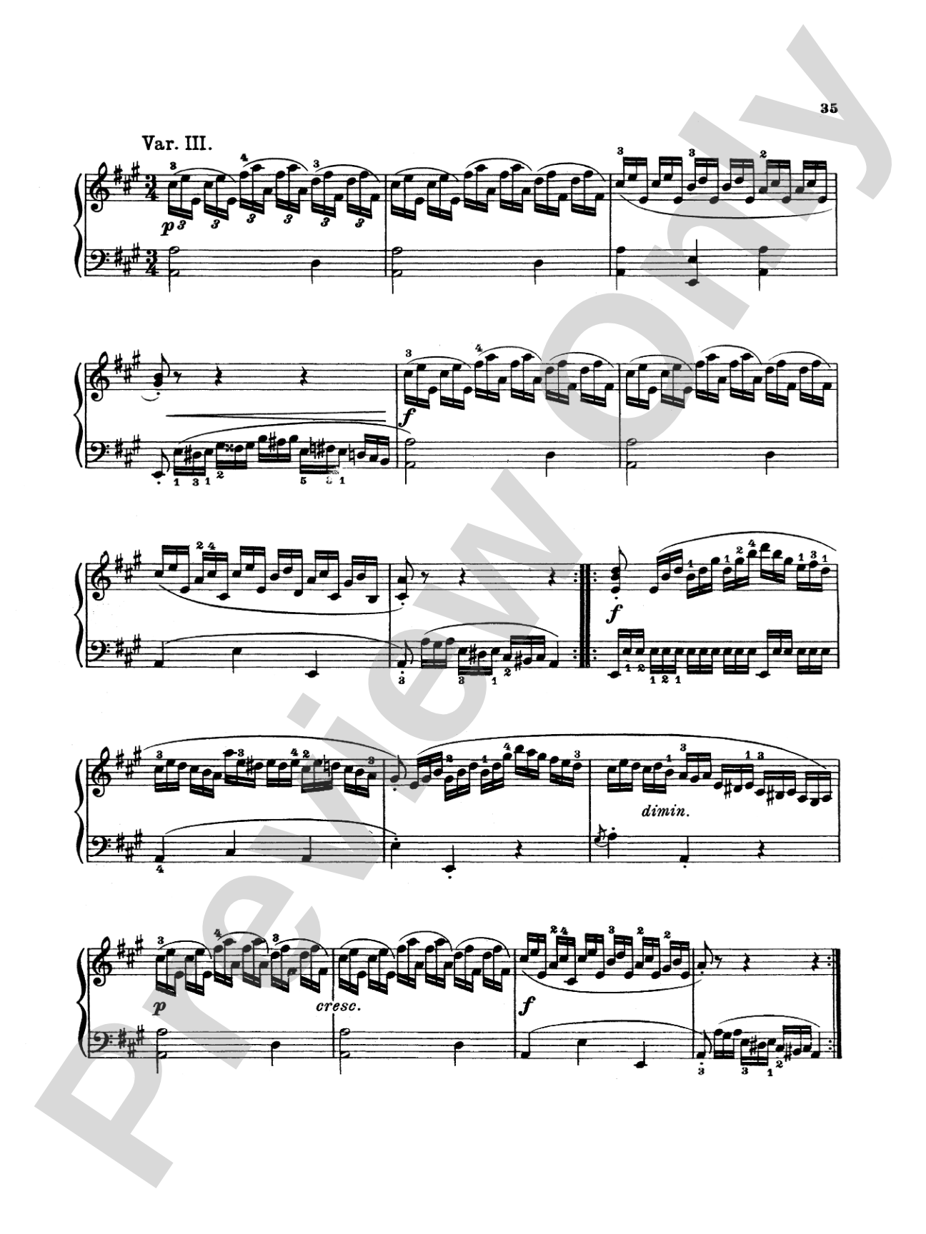 Beethoven: Sonata No. 3 in D Major: Piano