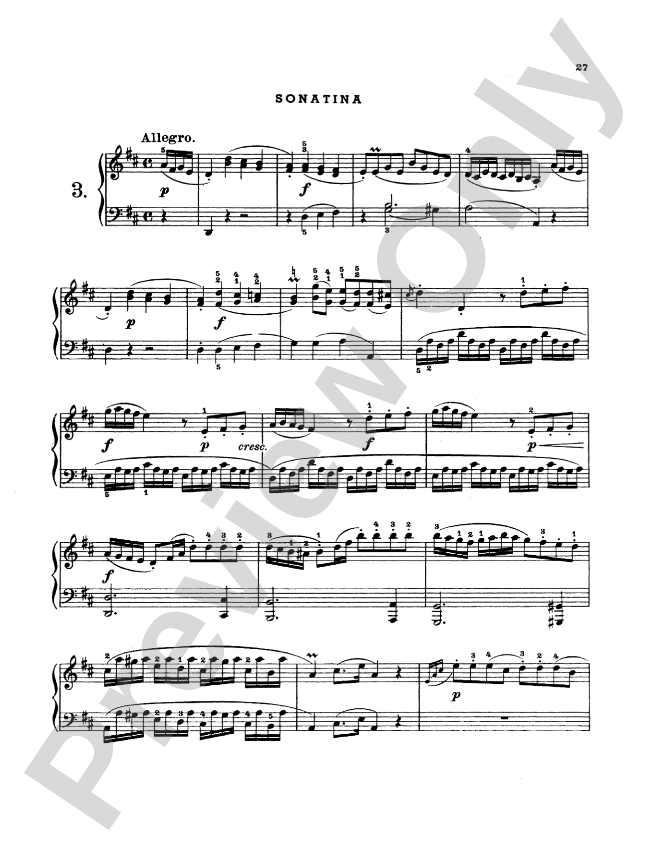 Beethoven: Sonata No. 3 in D Major: Piano