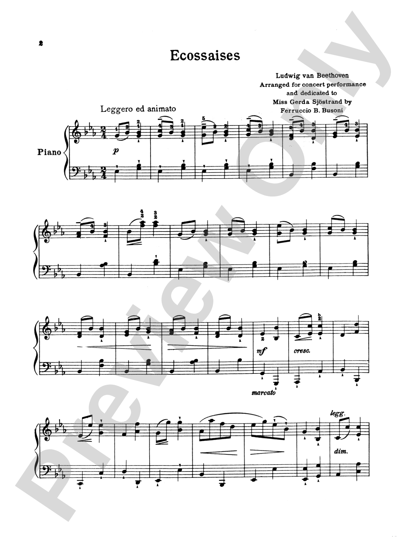 Beethoven: Ecossaises (Ed. Feruccio Busoni): Piano