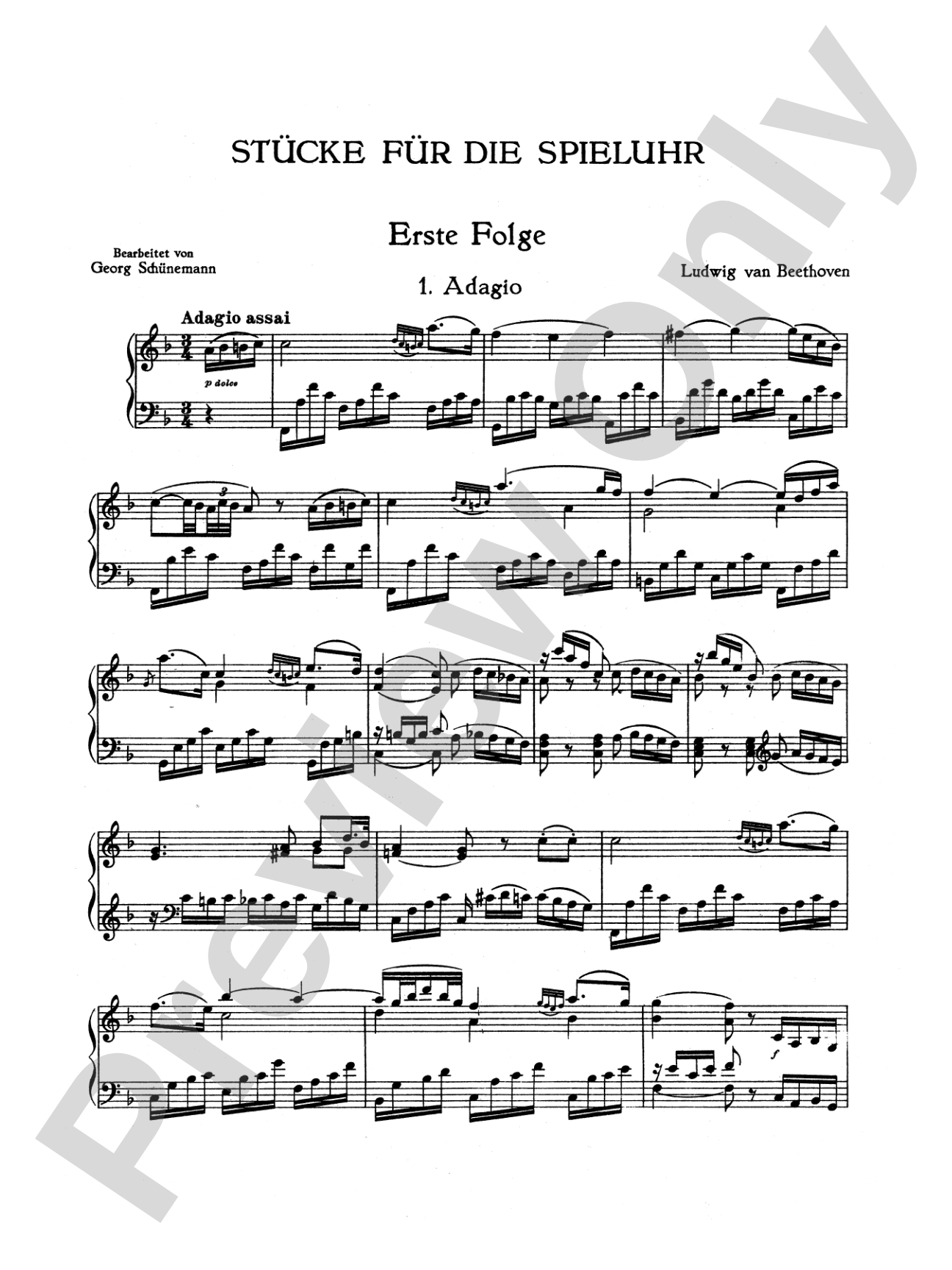 Beethoven: Pieces for the Musical Clock: Piano