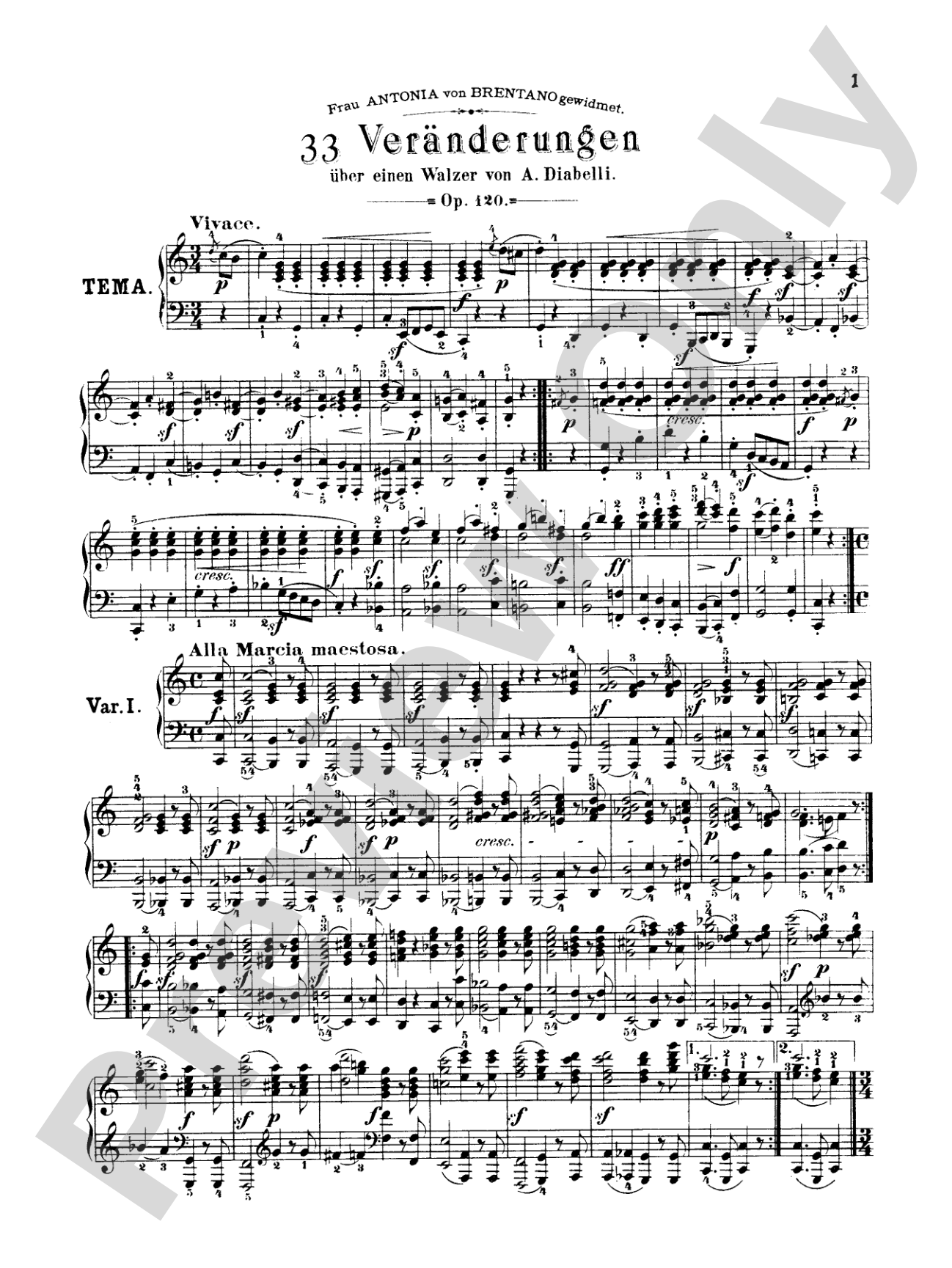 Beethoven: Diabelli Variations: Piano