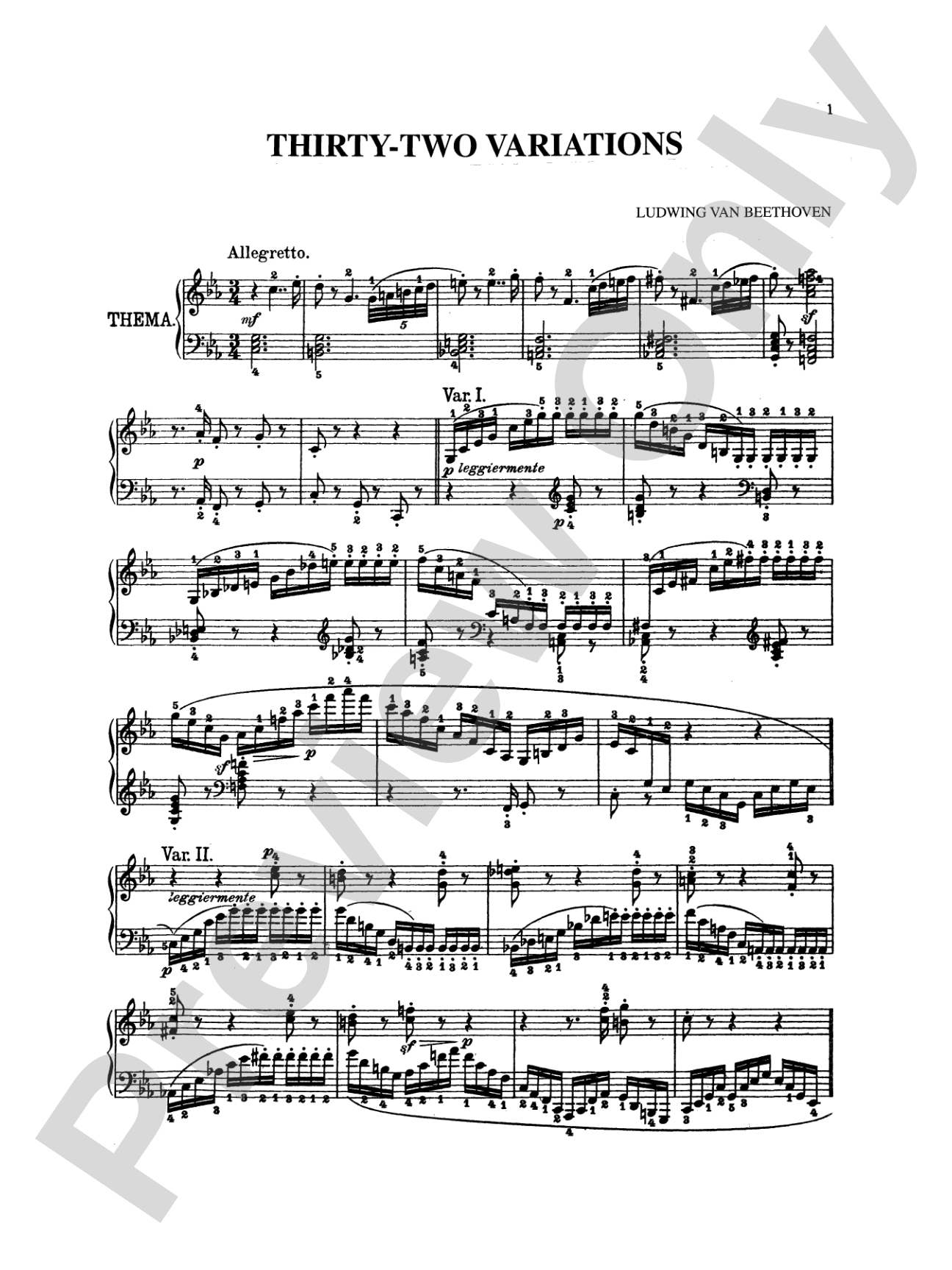 Beethoven: 32 Variations: Piano