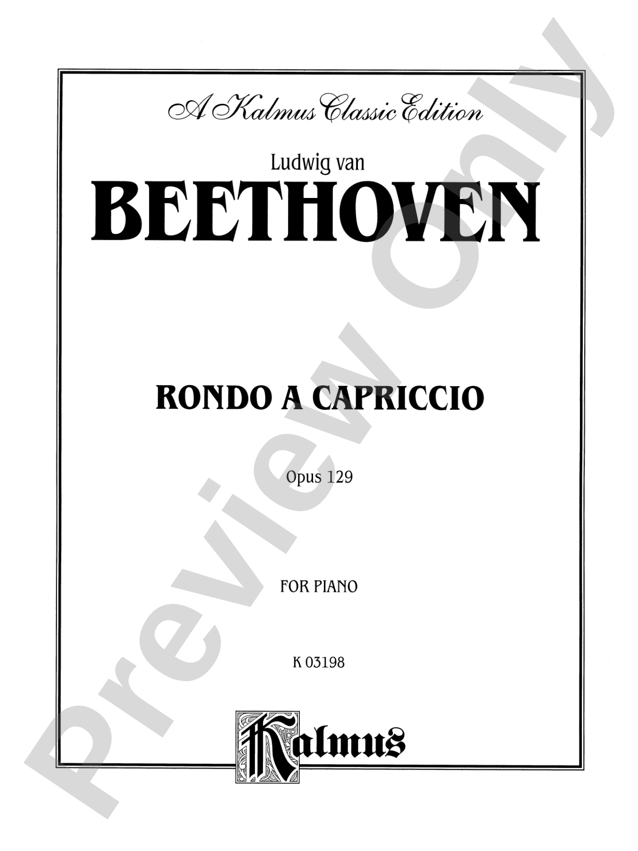 Beethoven: Rondo a Capriccio: Piano