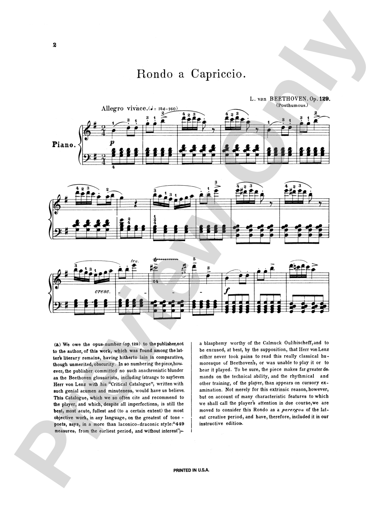Beethoven: Rondo a Capriccio: Piano