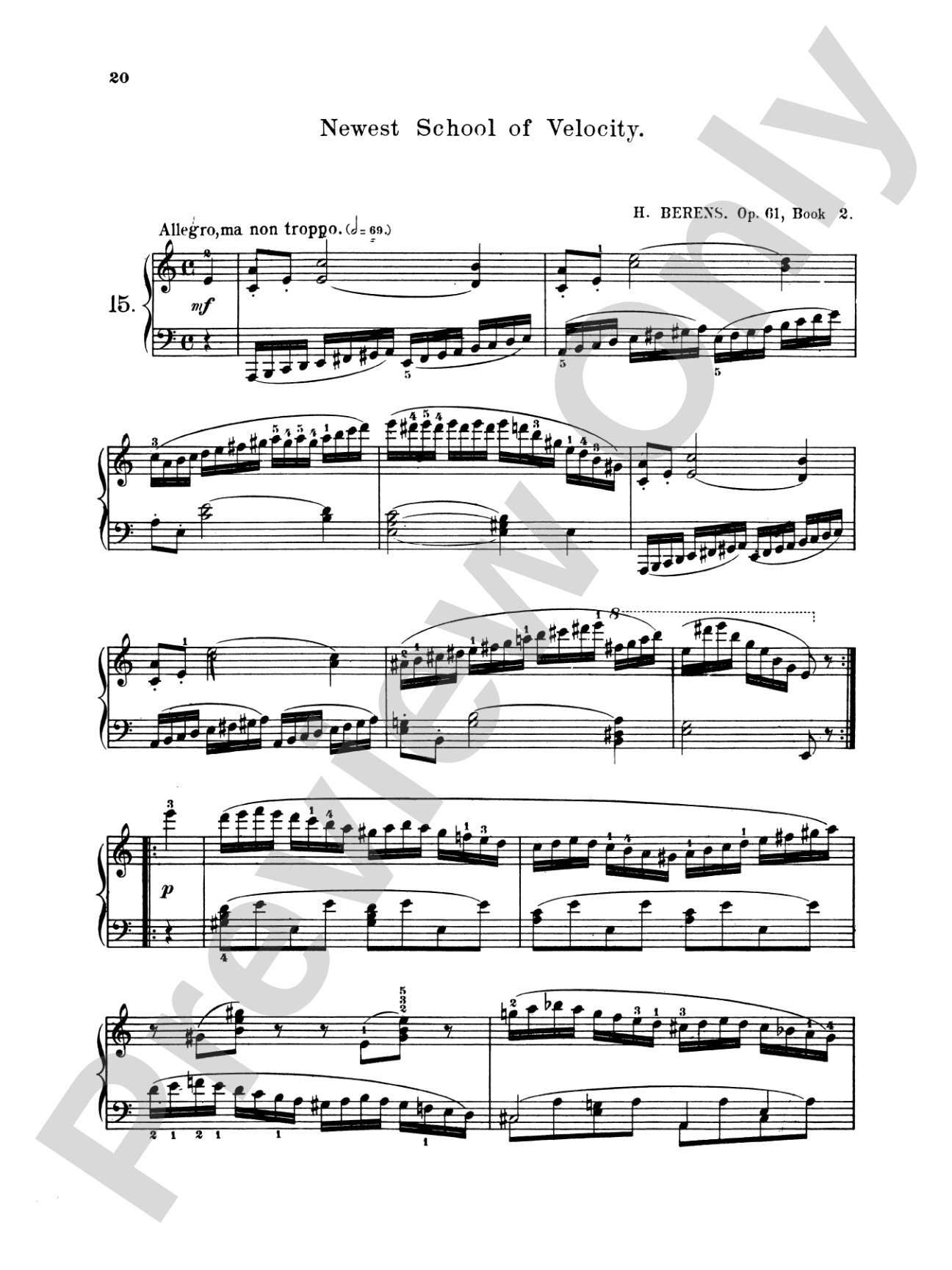 Berens: School of Velocity, Op. 61