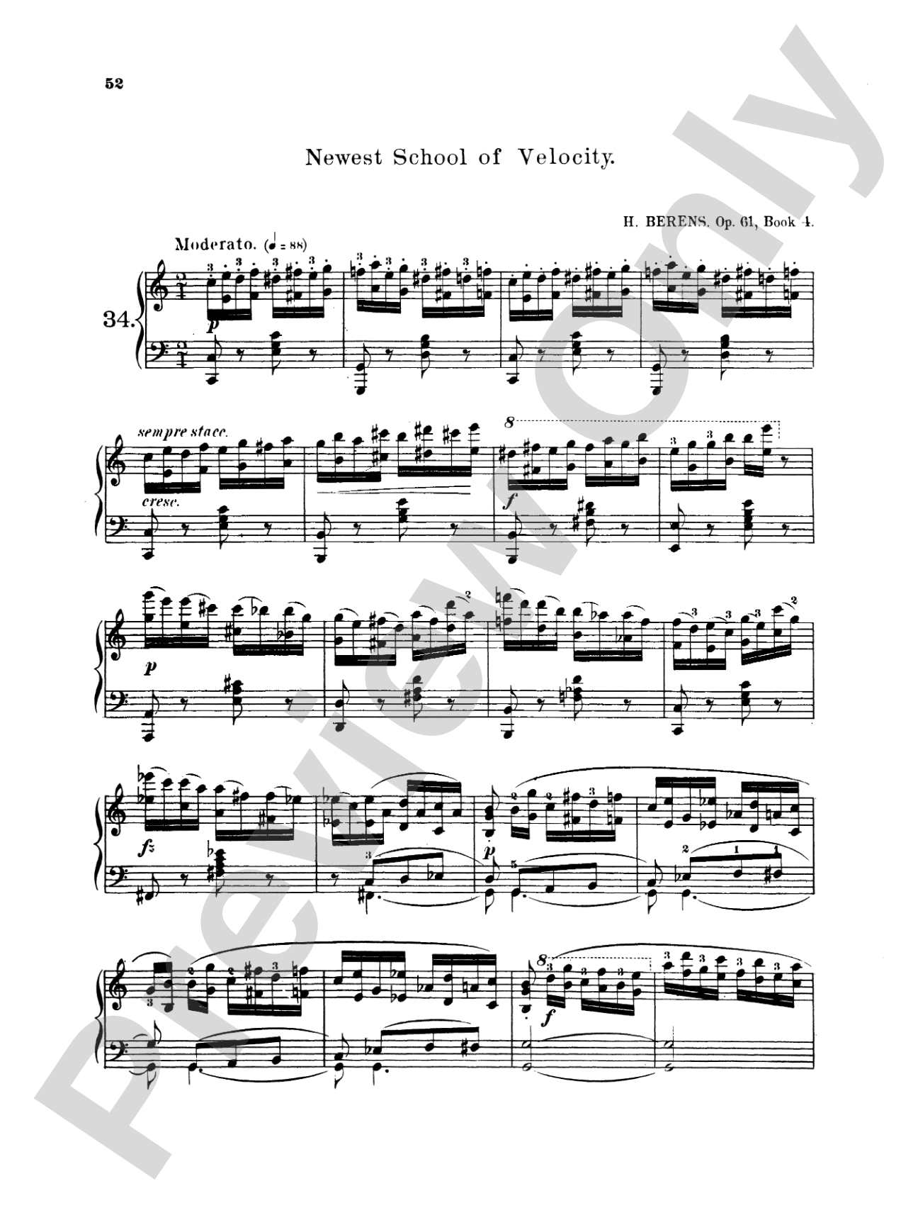 Berens: School of Velocity, Op. 61