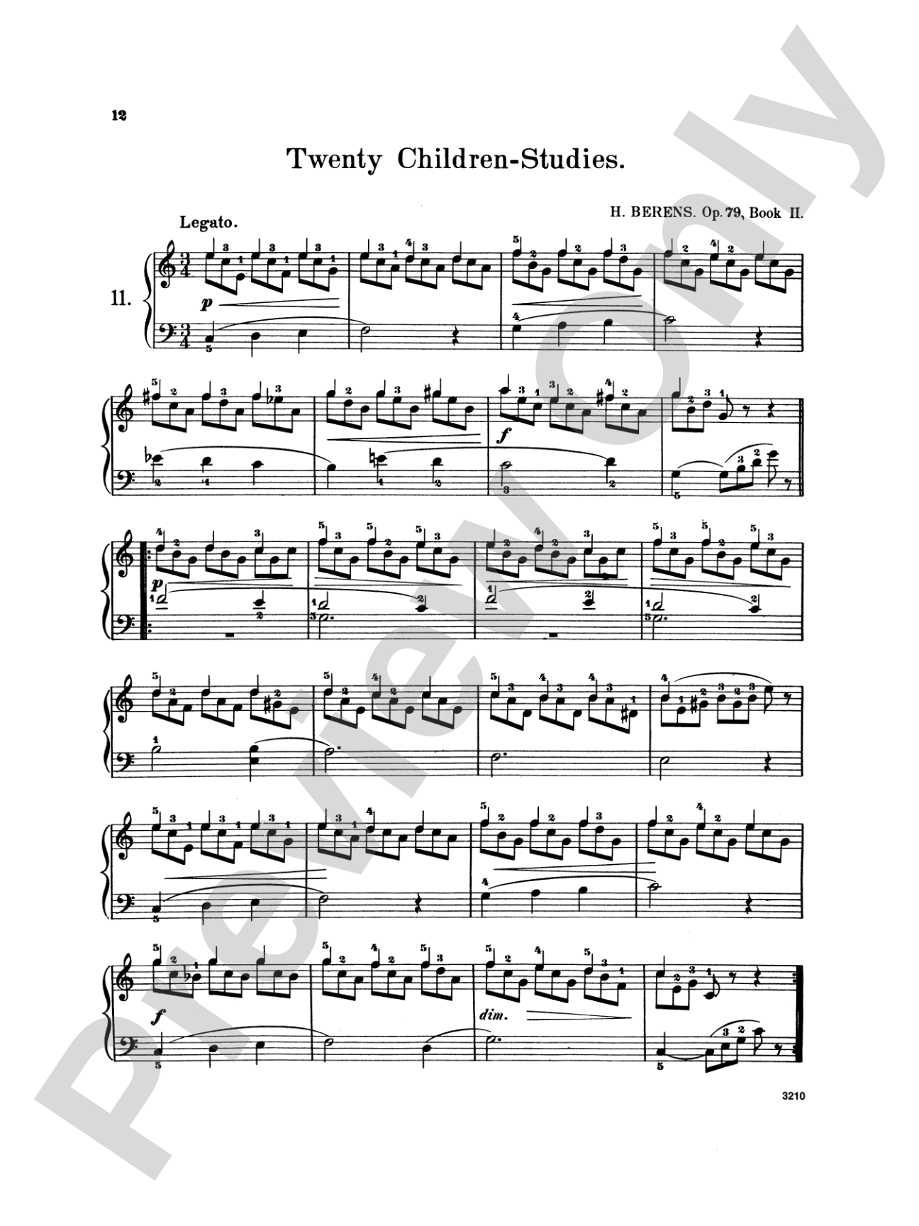 Berens: 20 Children's Studies, Op. 79