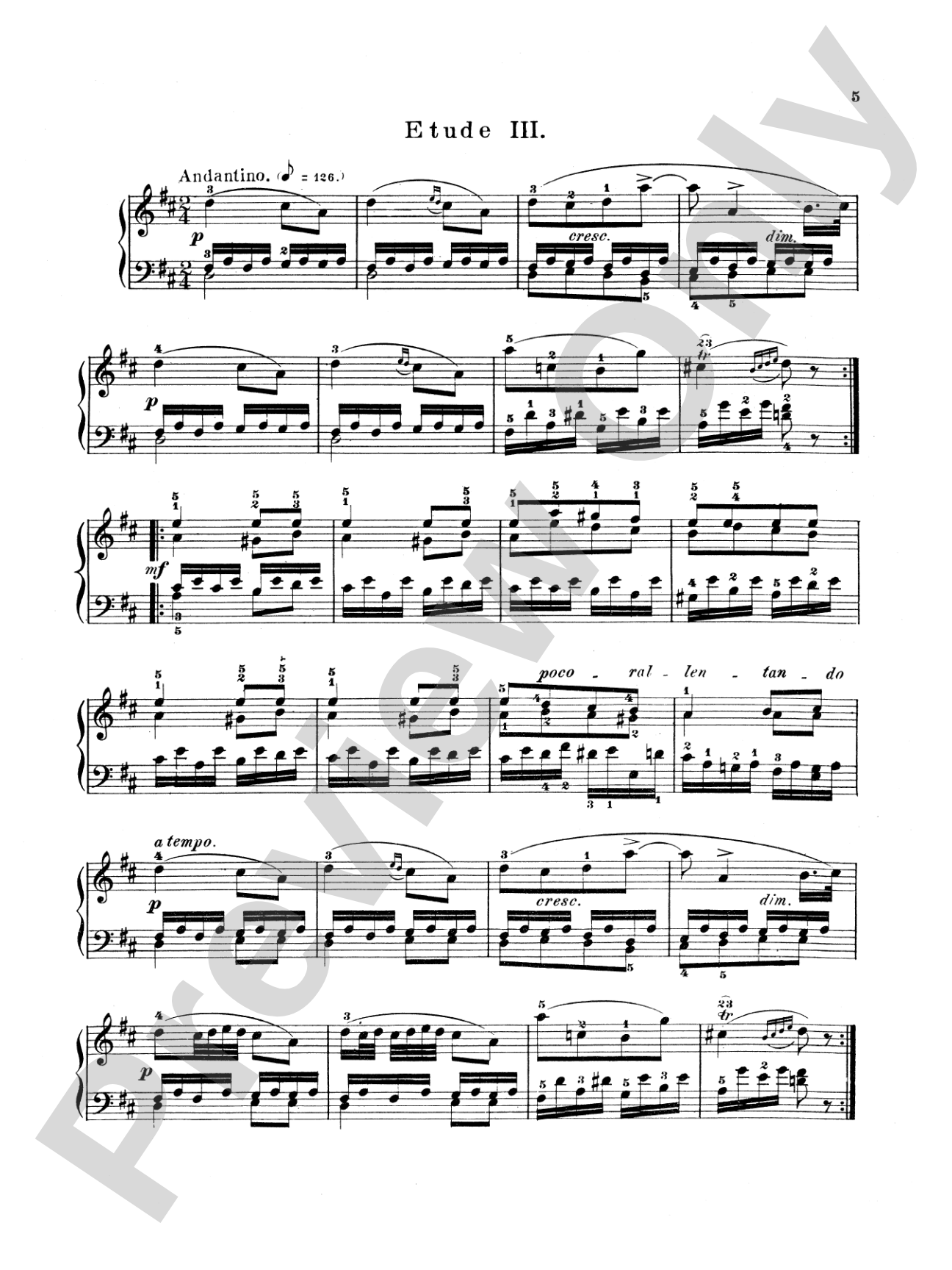 Bertini: Twenty-five Easy Studies, Op. 100