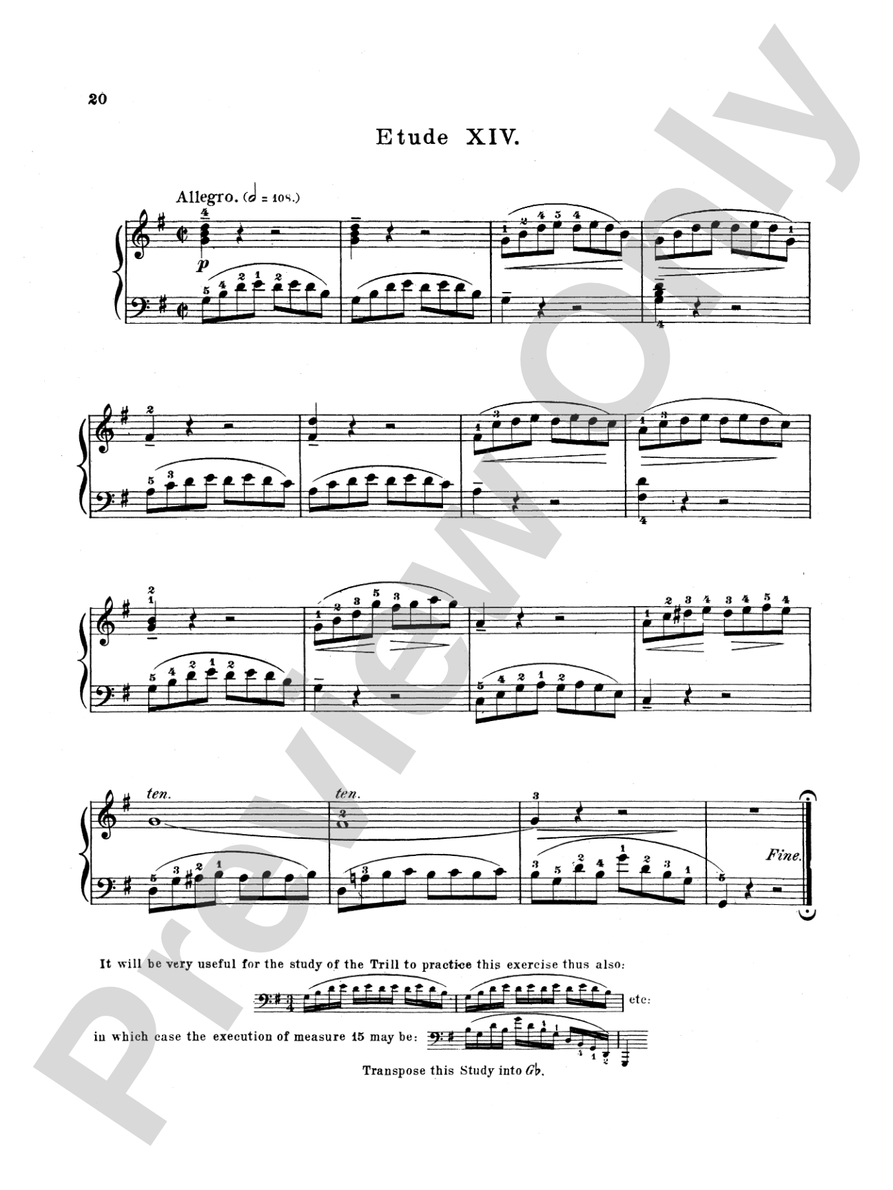 Bertini: Twenty-five Easy Studies, Op. 100