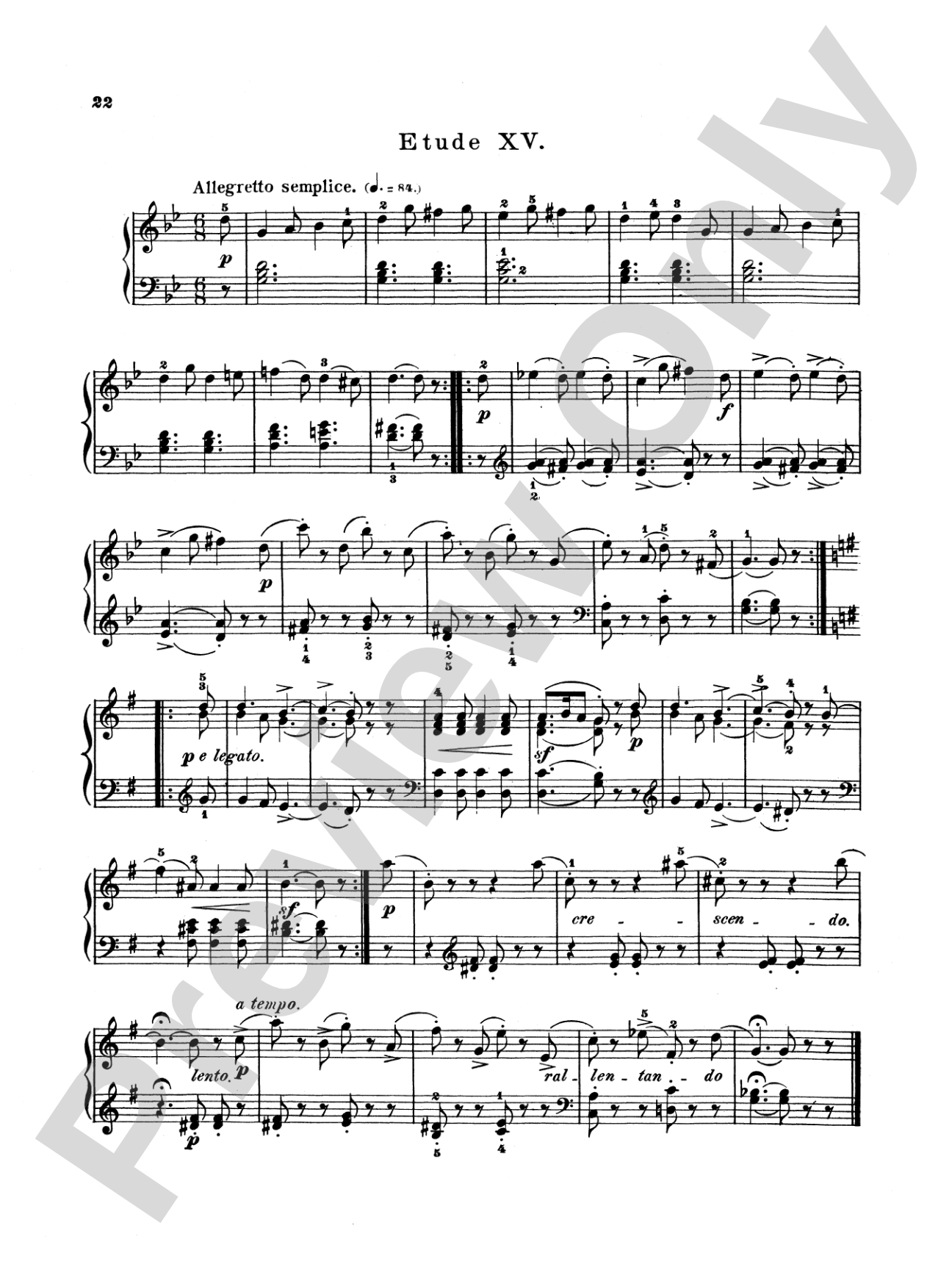 Bertini: Twenty-five Easy Studies, Op. 100