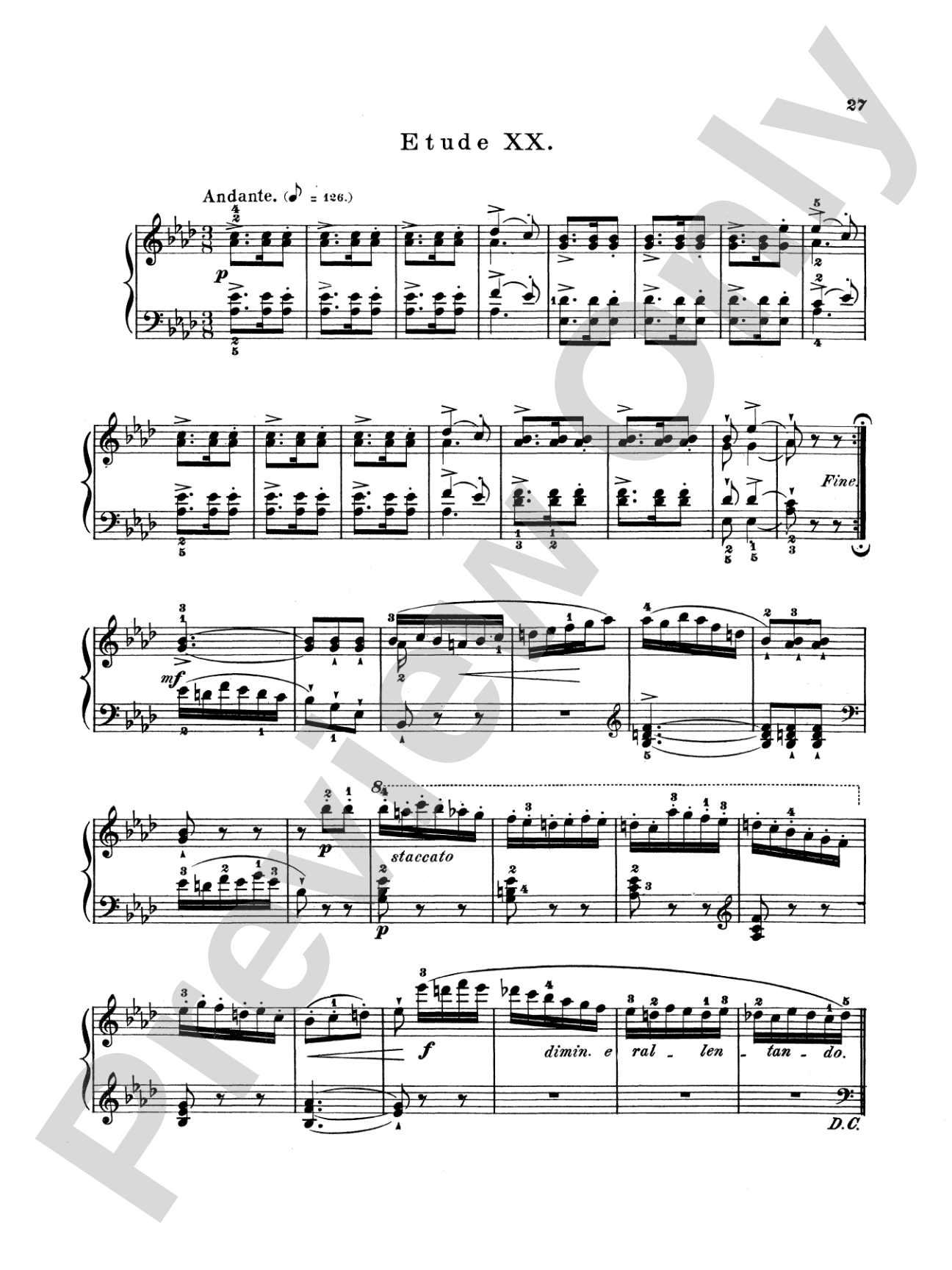 Bertini: Twenty-five Easy Studies, Op. 100