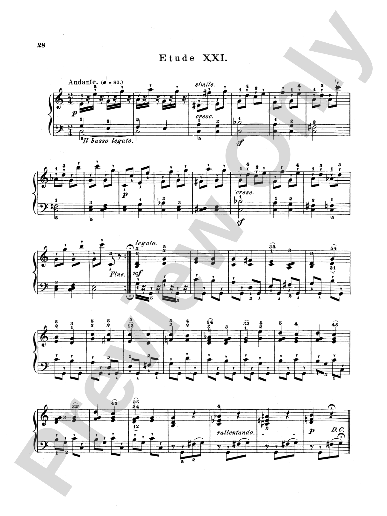 Bertini: Twenty-five Easy Studies, Op. 100