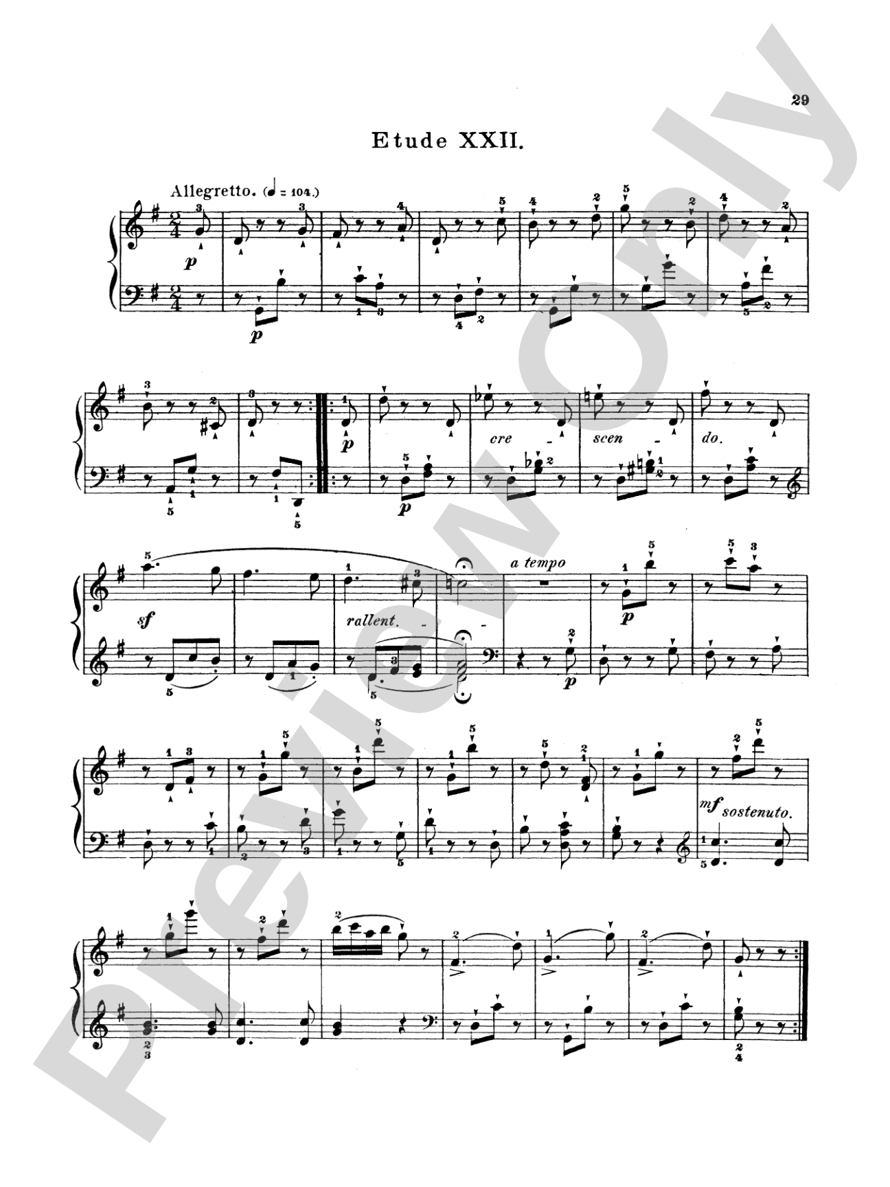 Bertini: Twenty-five Easy Studies, Op. 100