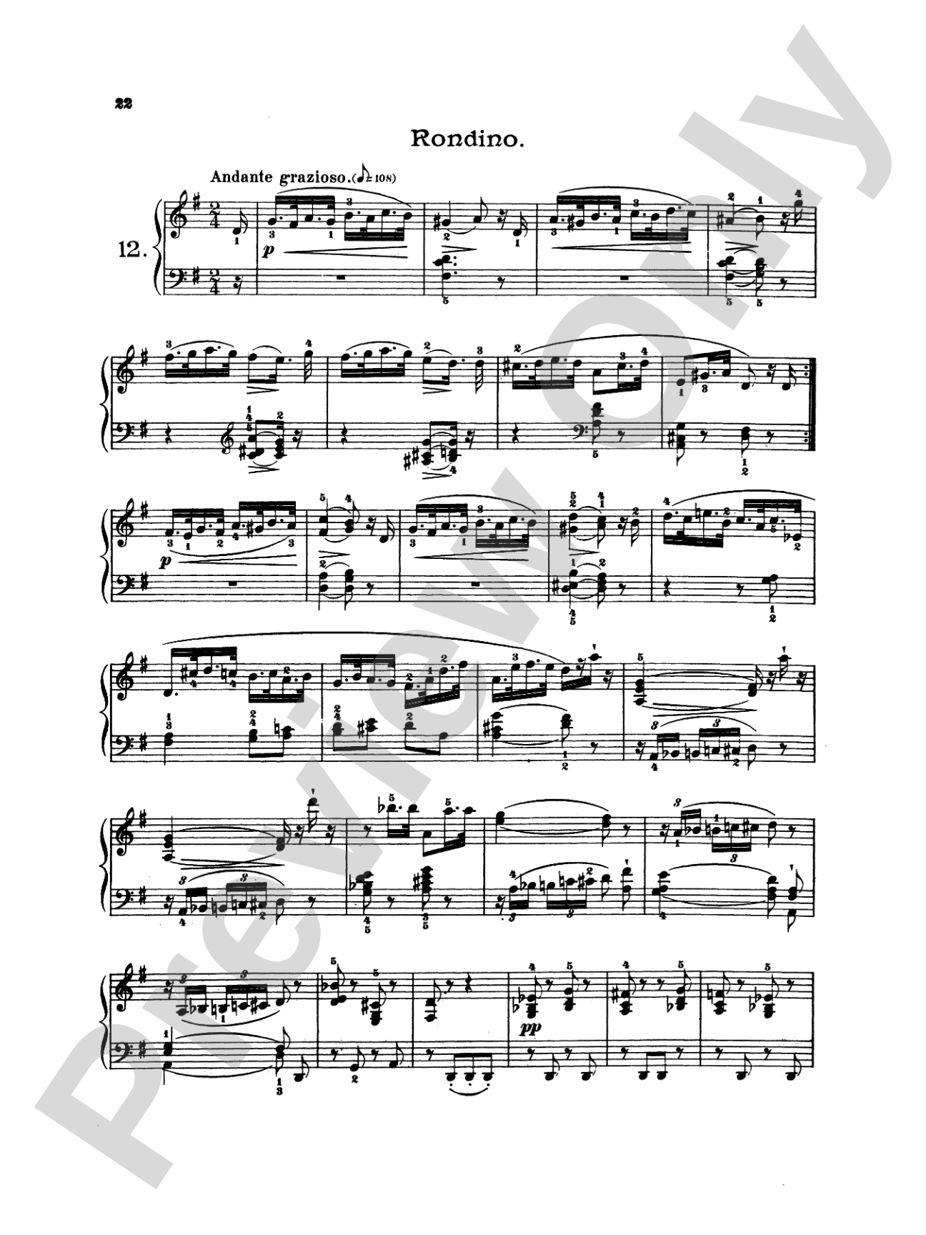 Bertini: Twenty-four Melodious Pieces