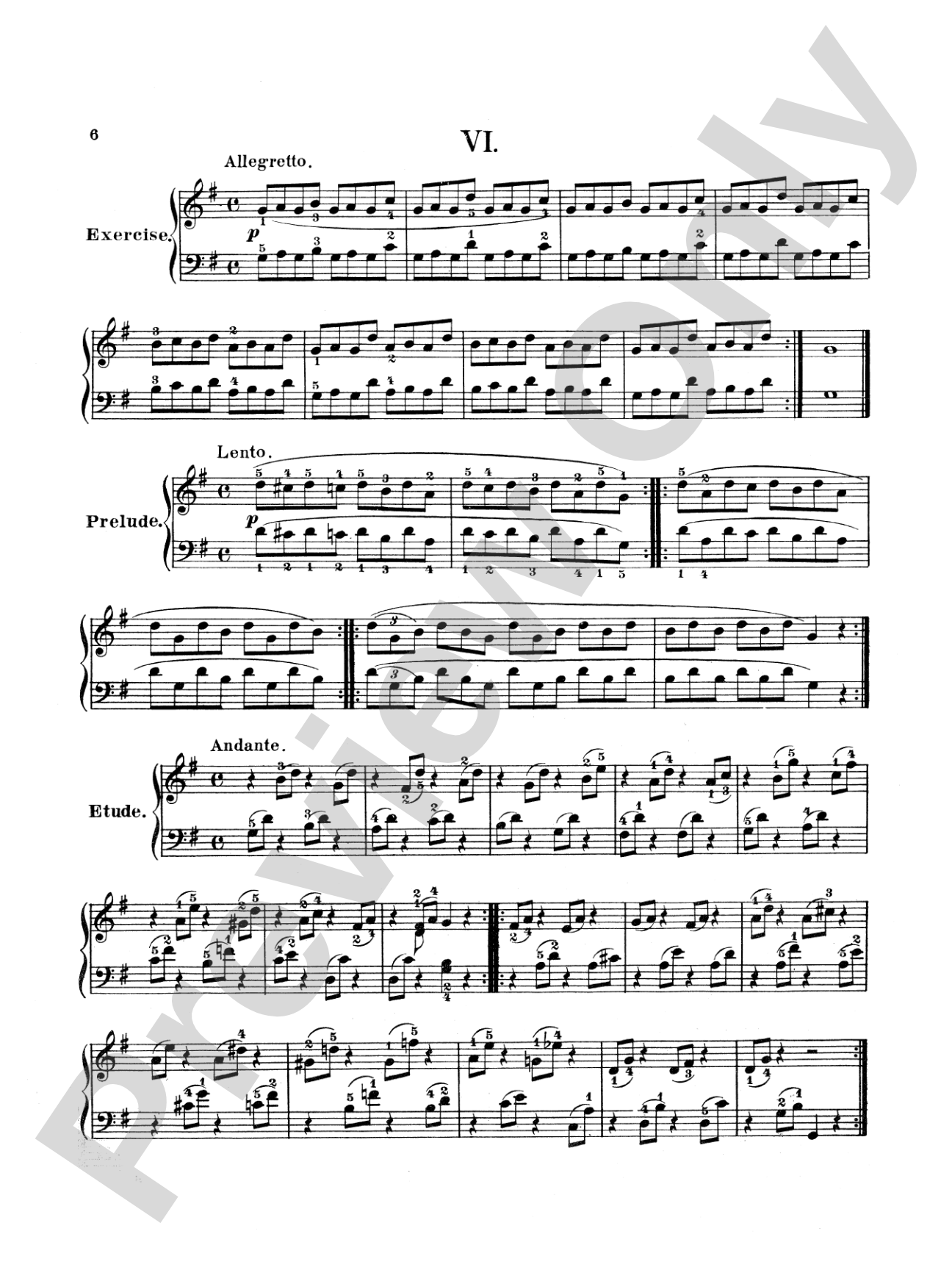 Bertini: Twenty-five Primary Etudes, Op. 166