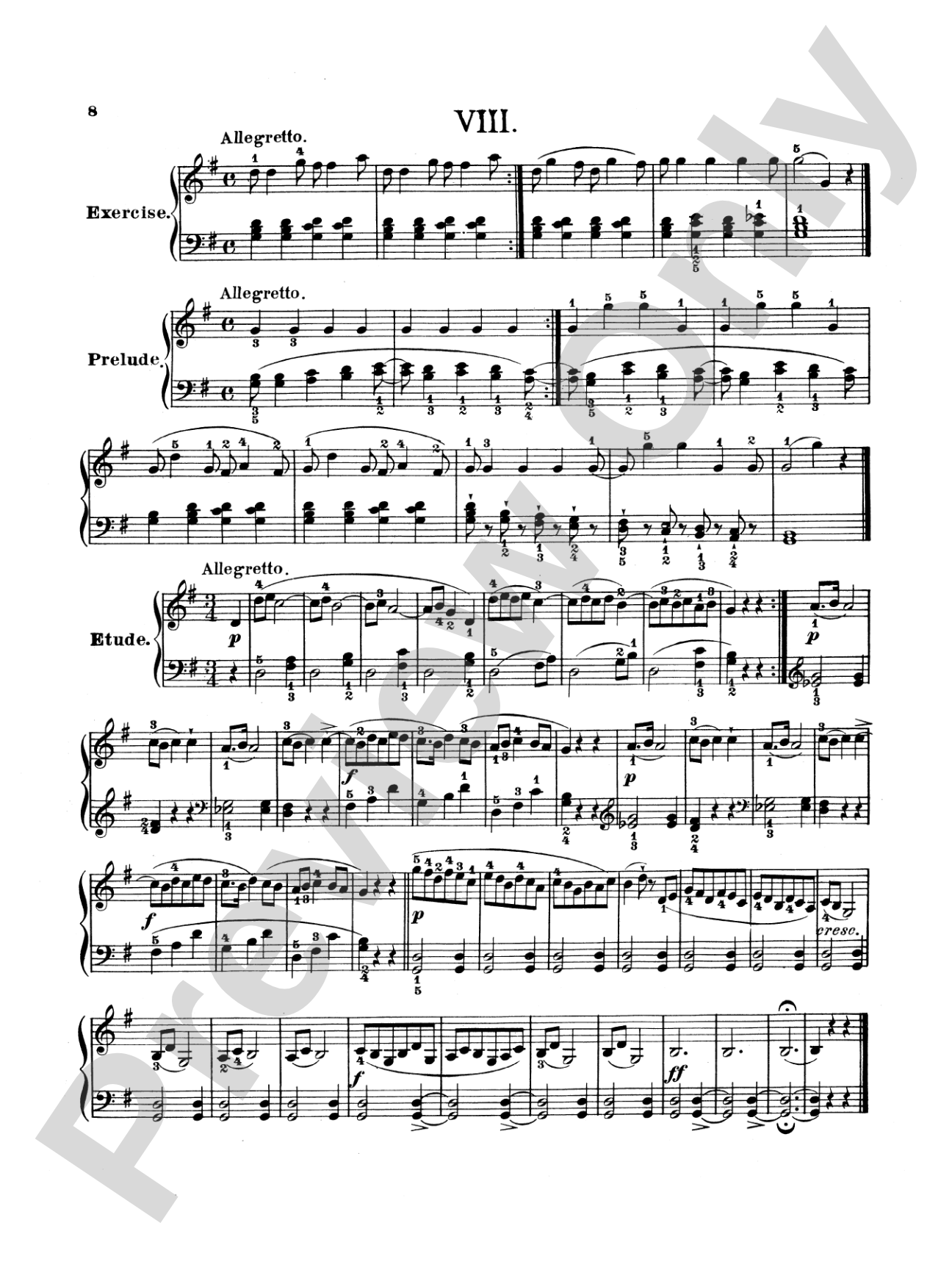 Bertini: Twenty-five Primary Etudes, Op. 166
