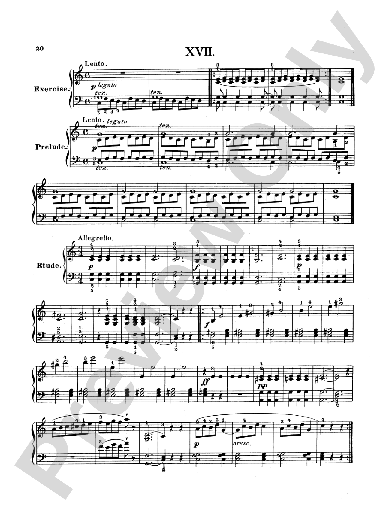 Bertini: Twenty-five Primary Etudes, Op. 166