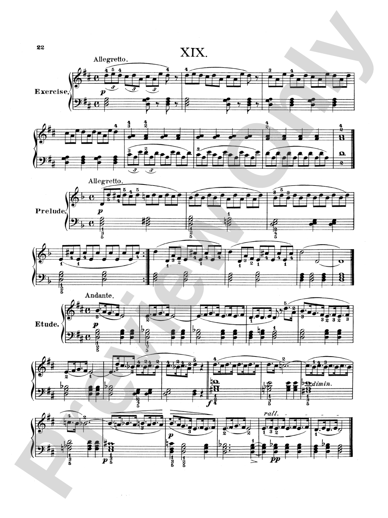 Bertini: Twenty-five Primary Etudes, Op. 166