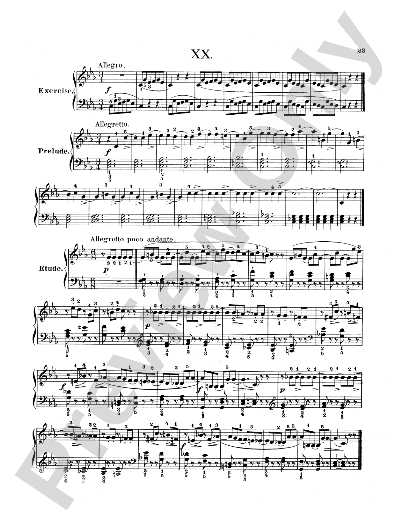 Bertini: Twenty-five Primary Etudes, Op. 166
