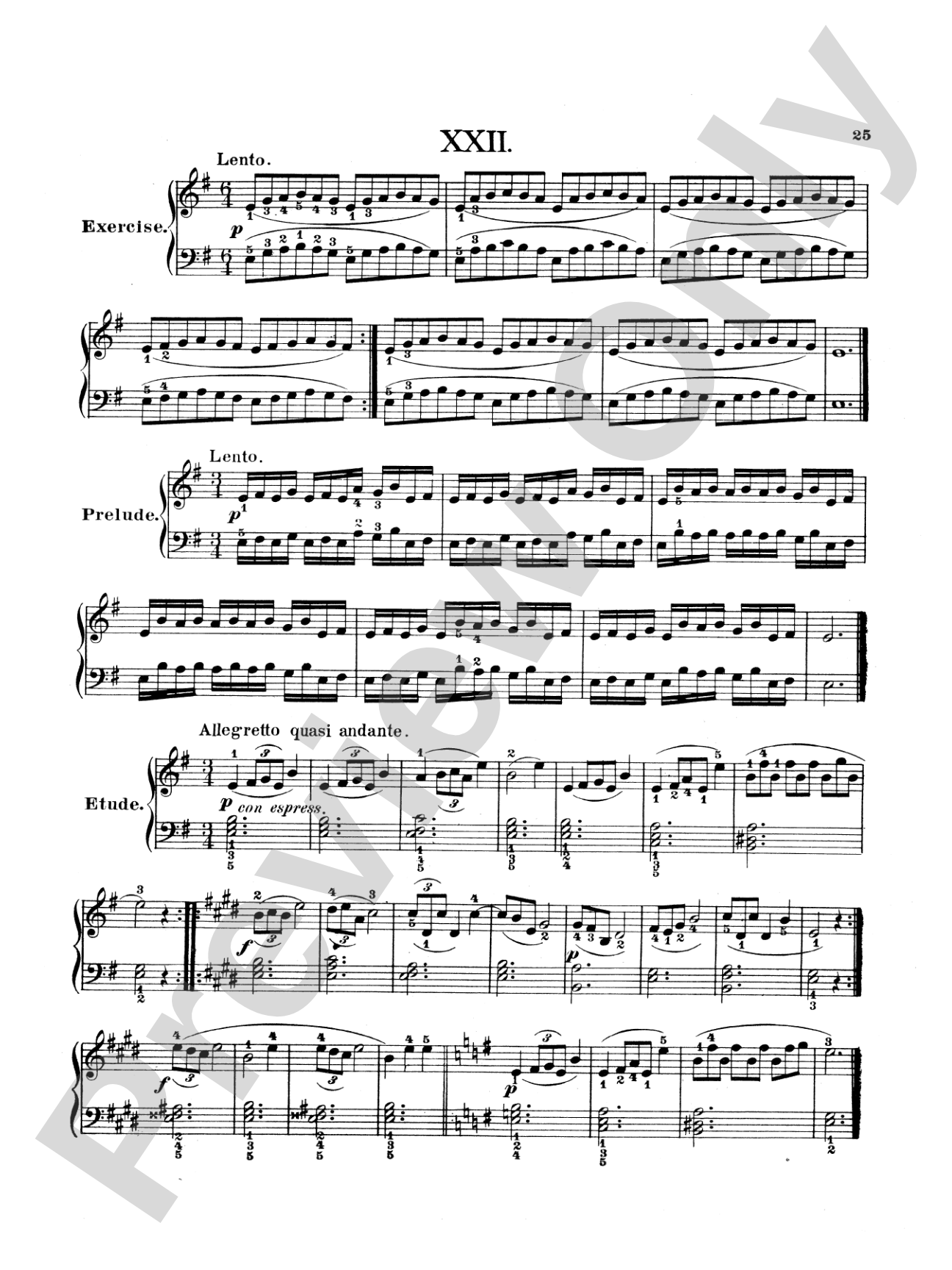 Bertini: Twenty-five Primary Etudes, Op. 166