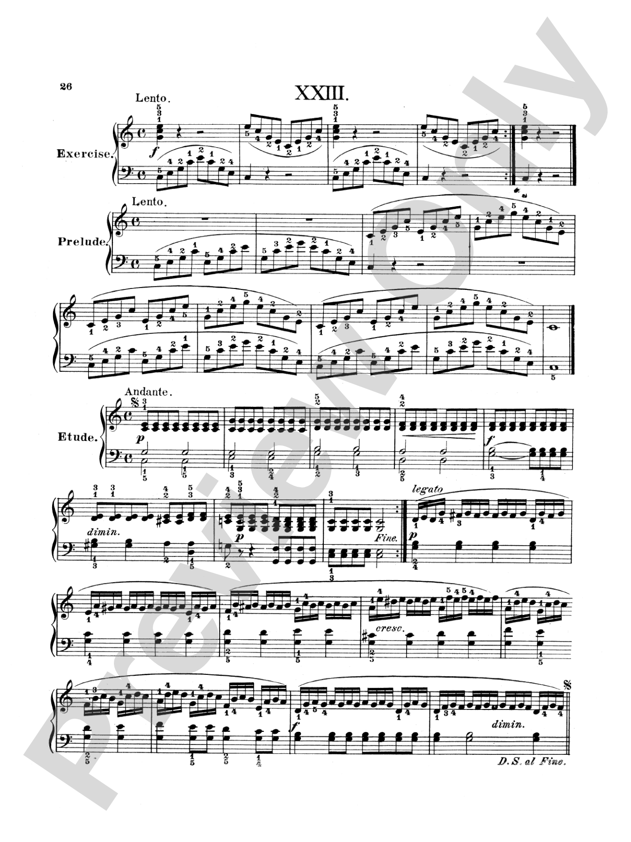 Bertini: Twenty-five Primary Etudes, Op. 166