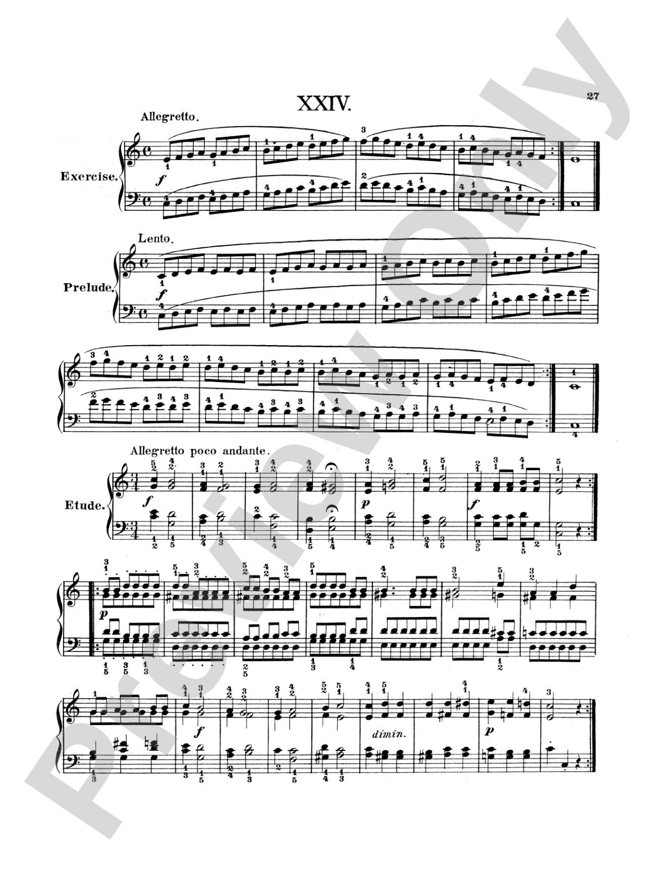 Bertini: Twenty-five Primary Etudes, Op. 166