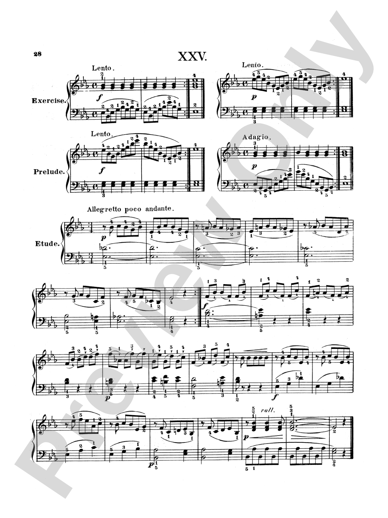 Bertini: Twenty-five Primary Etudes, Op. 166