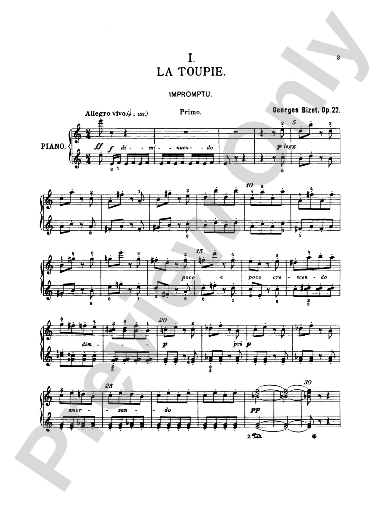 Bizet: Jeux D'Enfants, Op. 22: Piano Duet (1 Piano, 4 Hands) Book