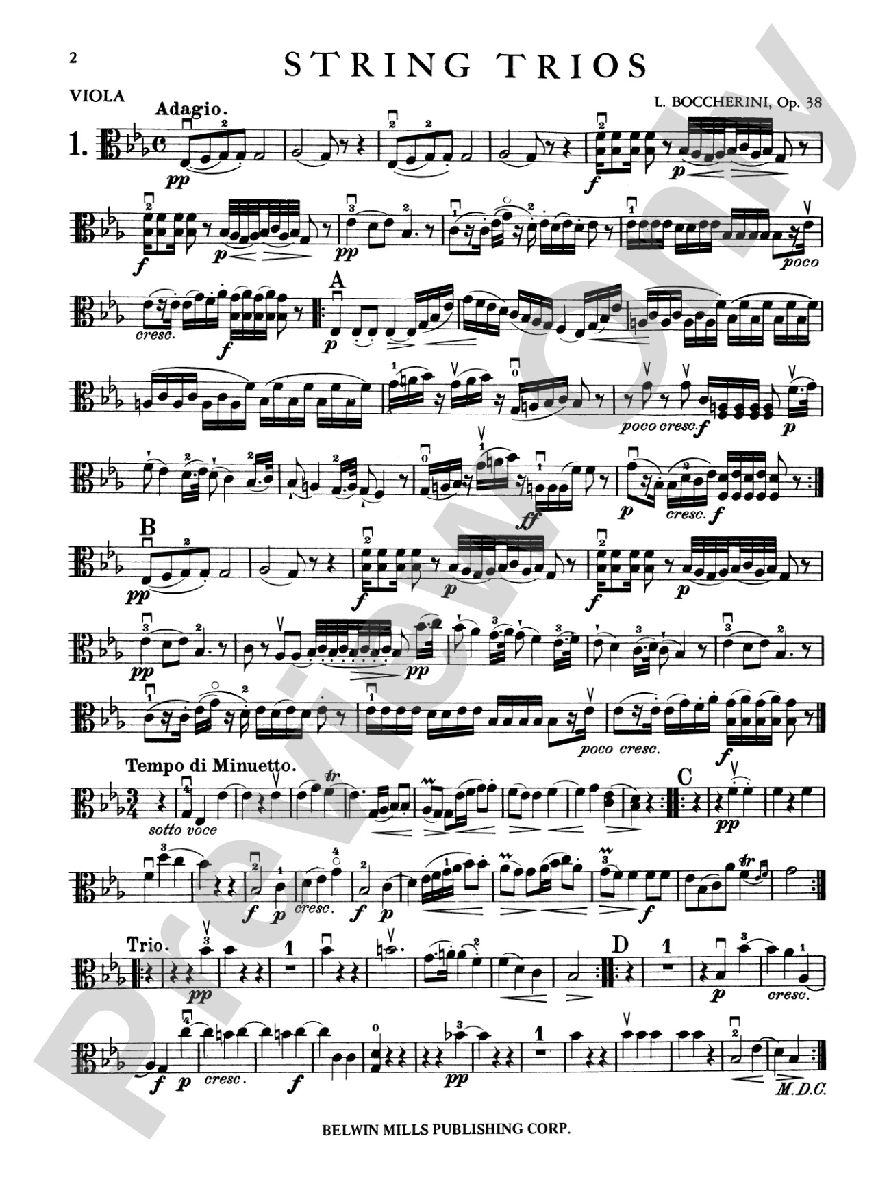 Boccherini: Three Trios, Op. 38
