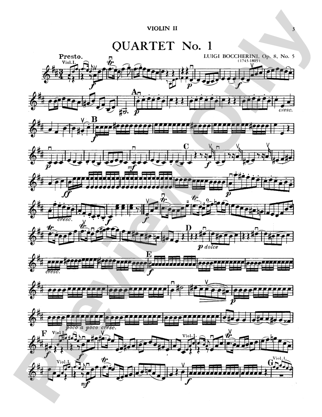Boccherini: Nine Selected String Quartets