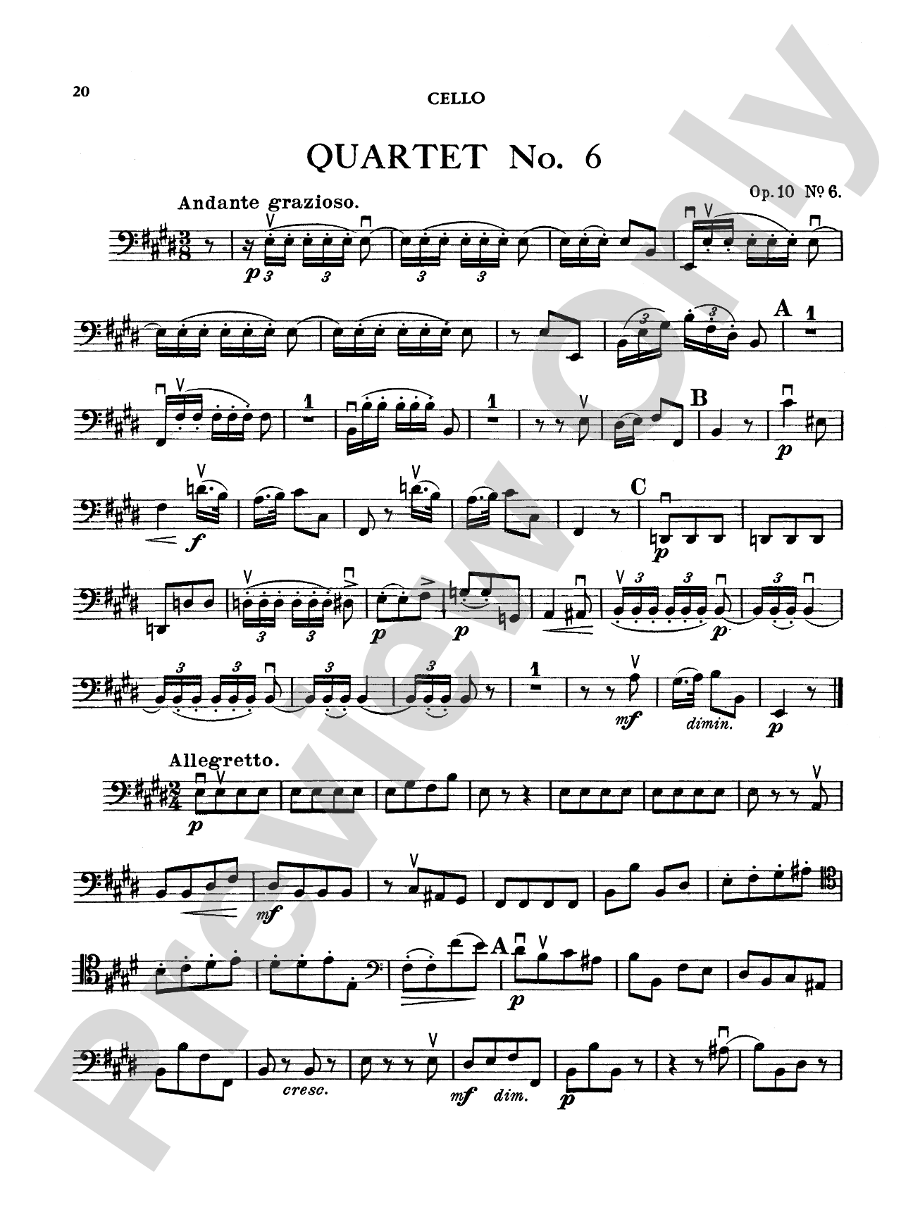 Boccherini: Nine Selected String Quartets