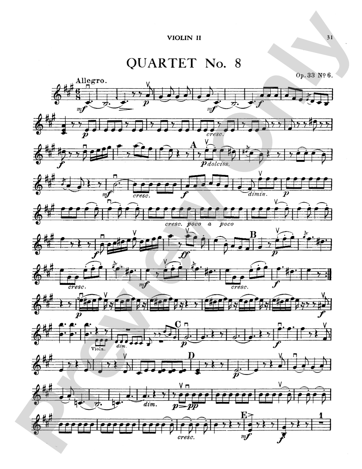 Boccherini: Nine Selected String Quartets