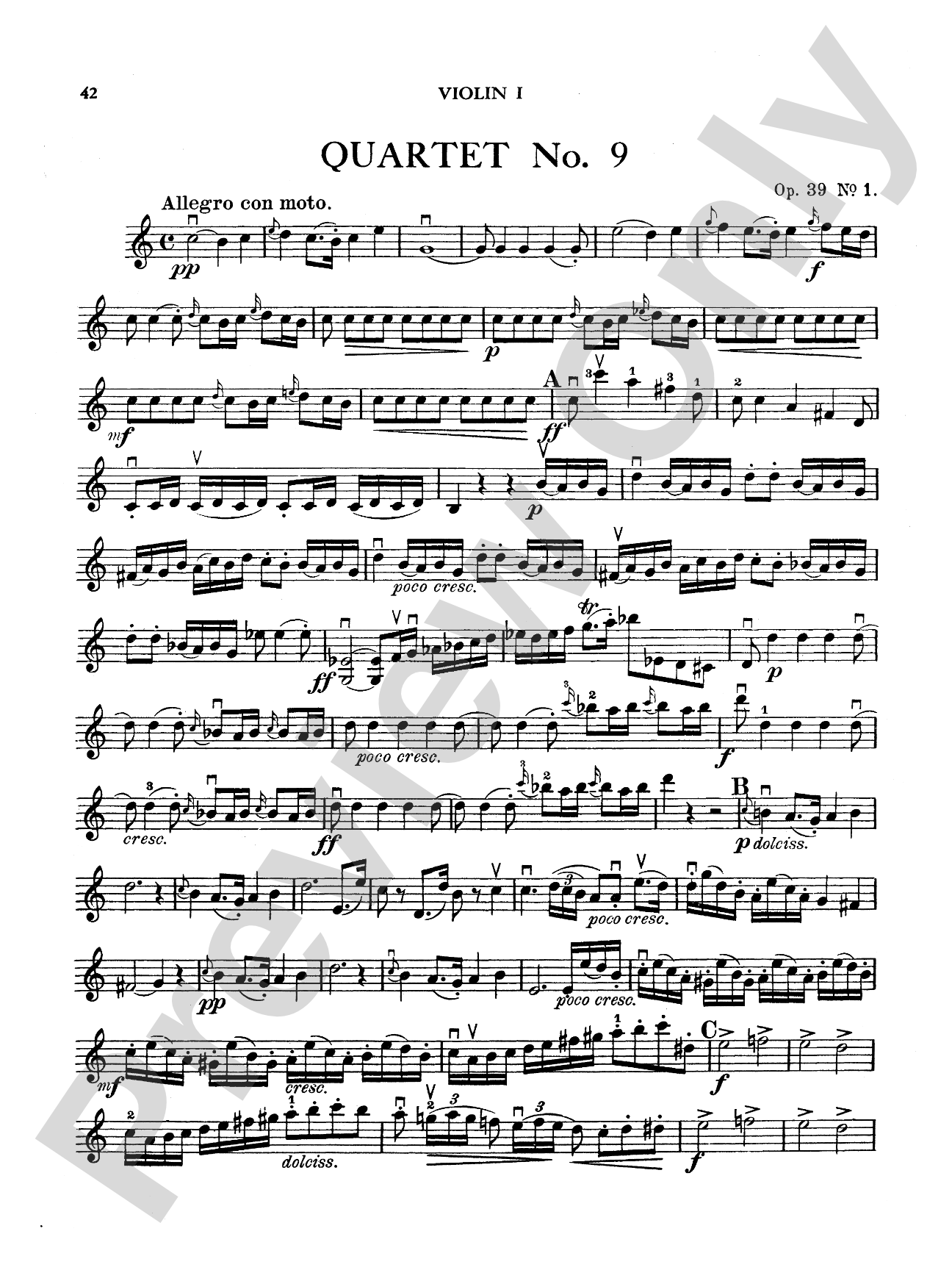 Boccherini: Nine Selected String Quartets