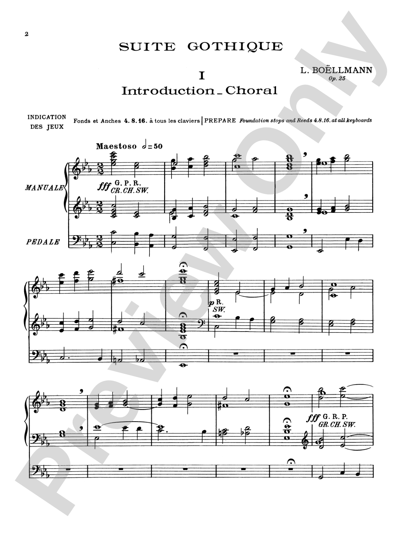 Boëllmann: Suite Gothique, Op. 25: Organ Sheet