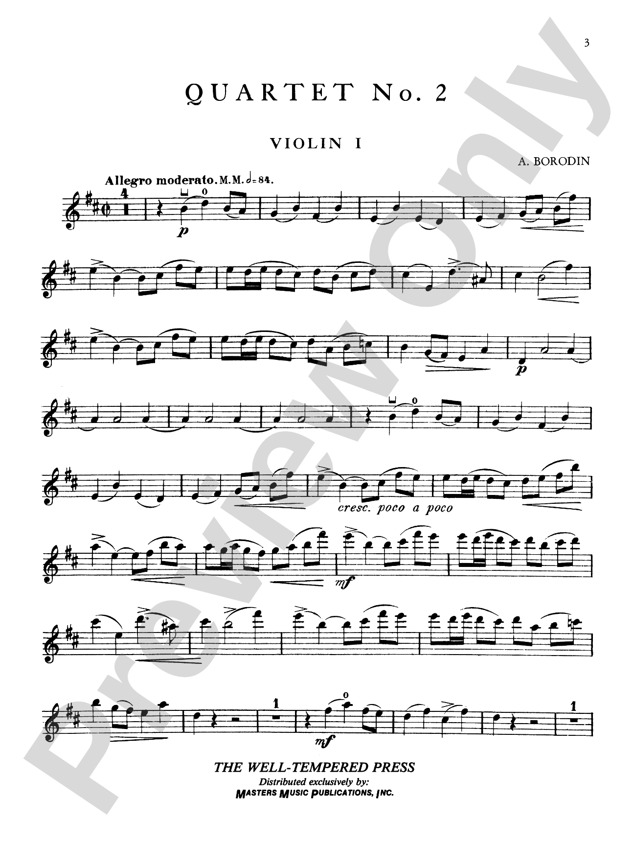 Borodin: String Quartet No. 2 in D Major